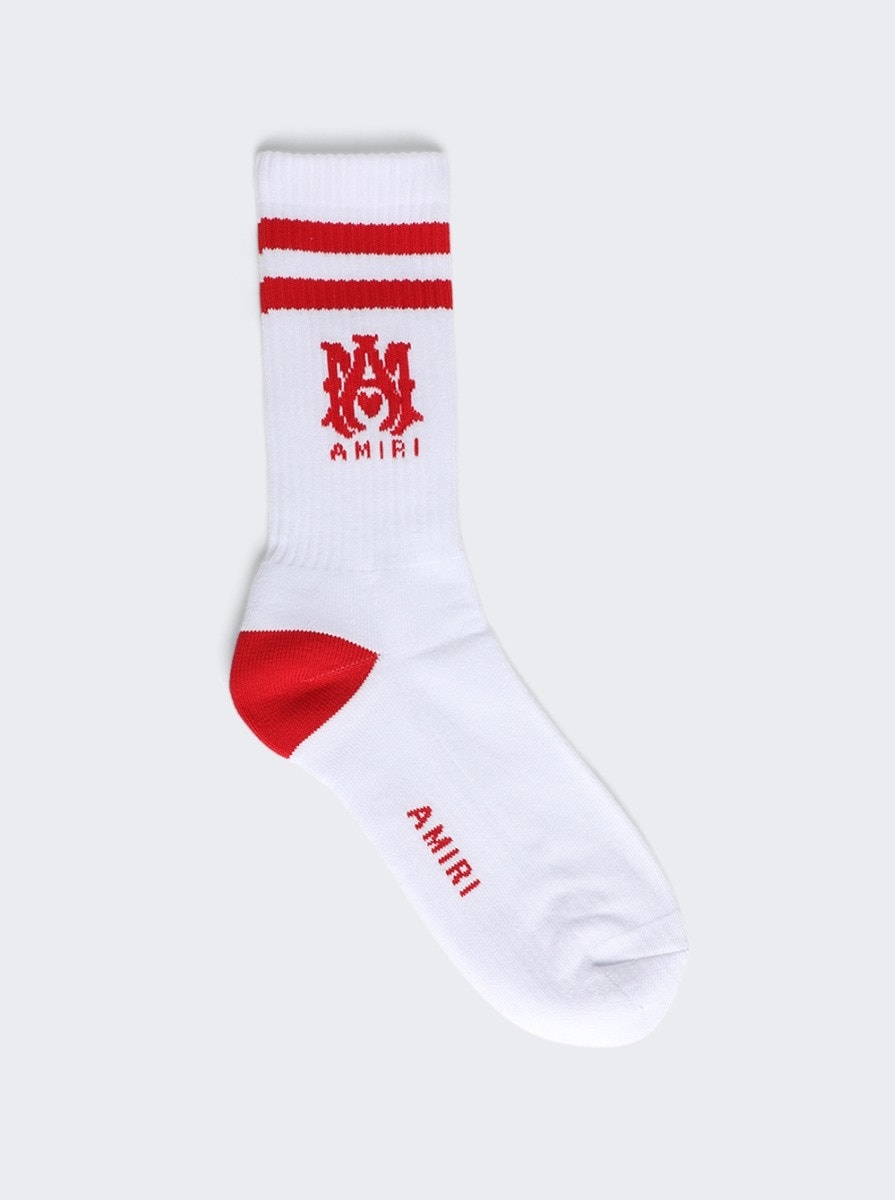 MA Tube Sock White and Red - 1