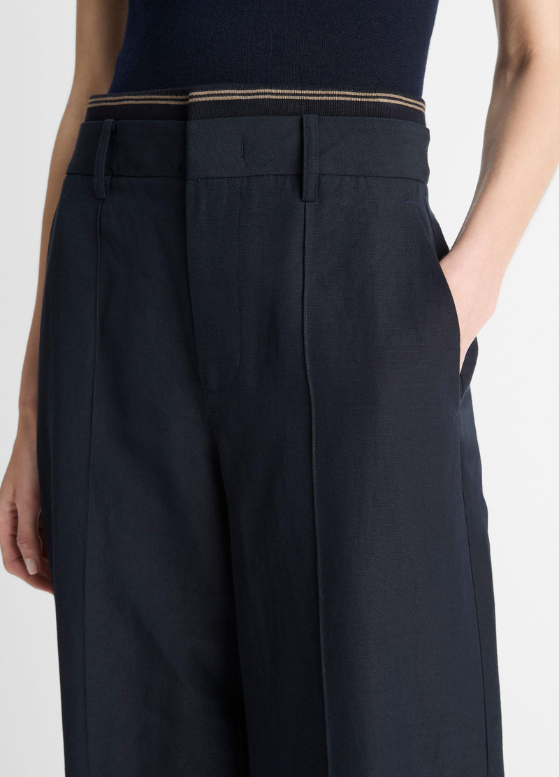 Rib-Trim Cotton-Blend High-Waist Trouser 4