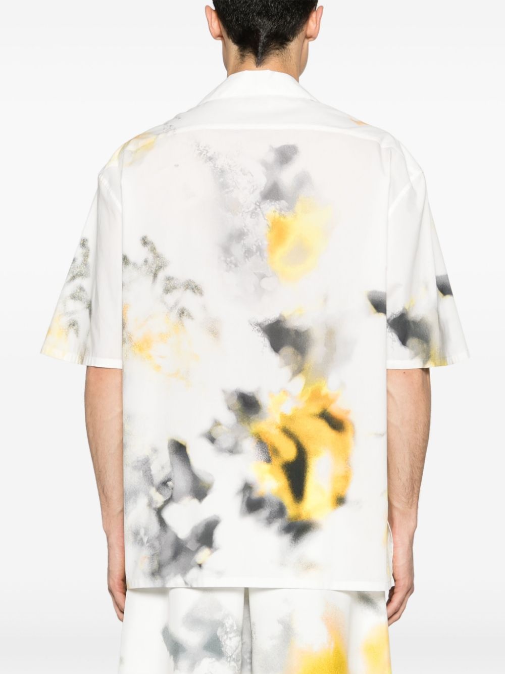 Obscured Flower cotton bowling shirt - 4