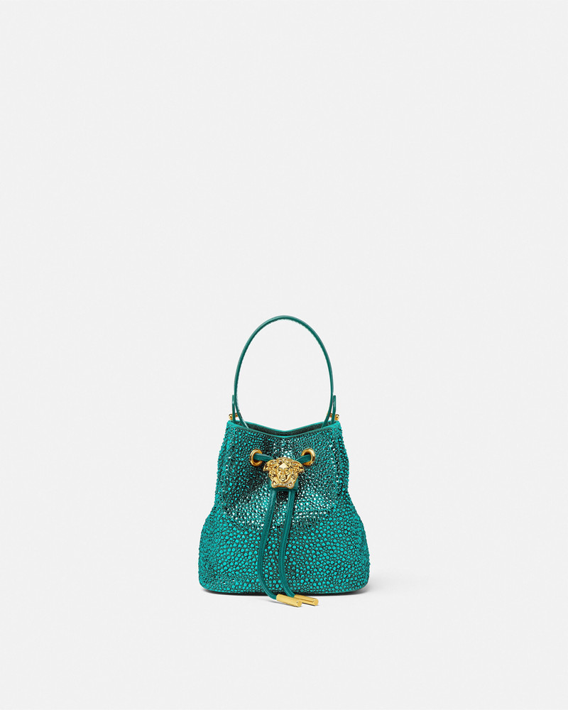 La Medusa Embellished Satin Mini Bucket Bag 1