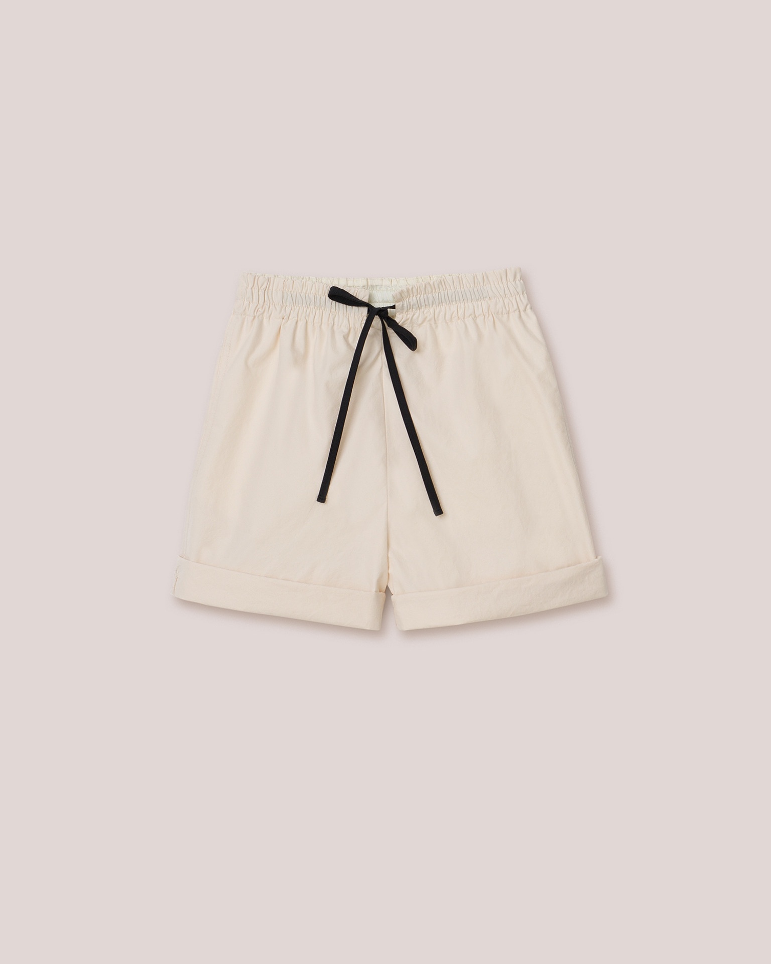 LINDE - Heavy poplin relaxed shorts - Creme - 1