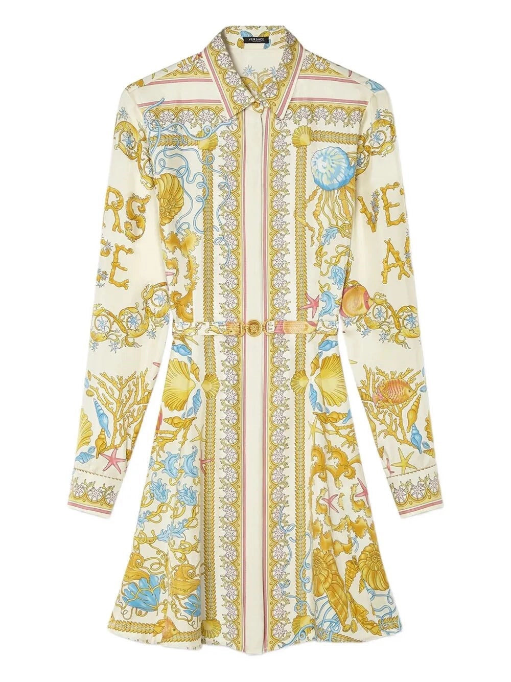 Versace Women Dress `Underwater Barocco Foulard` On Silk Twill - 1