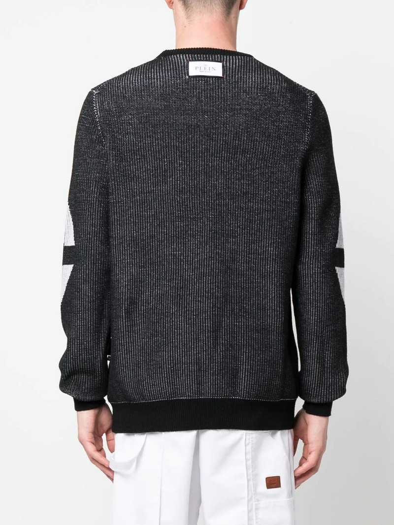 logo intarsia merino wool jumper 4