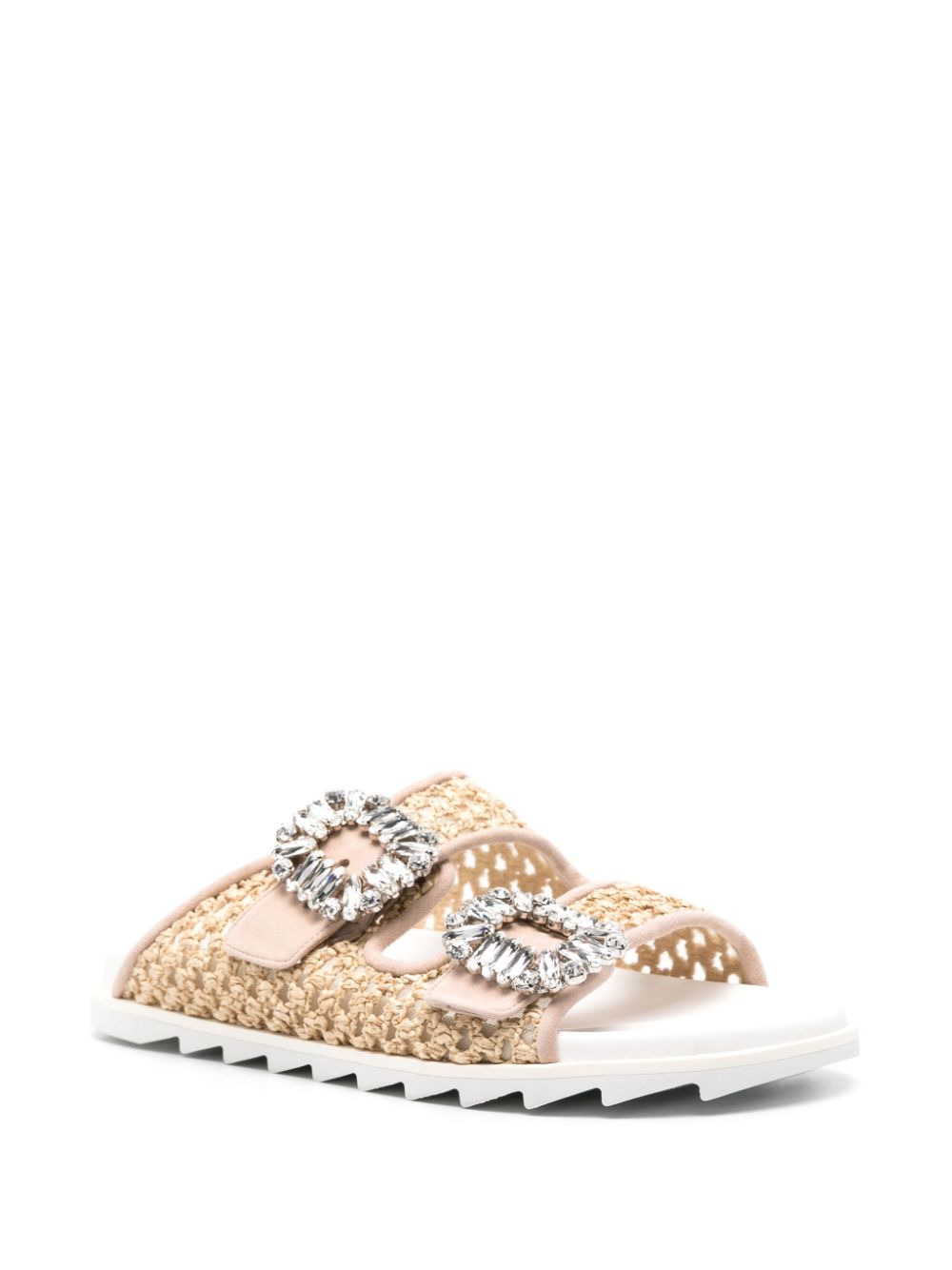Roger Vivier Women Slidy Viv Raffia Sandals - 3