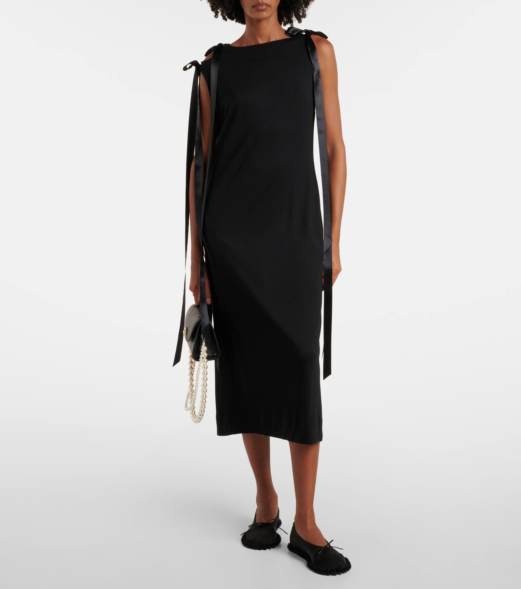 Bow-detail jersey midi dress - 2