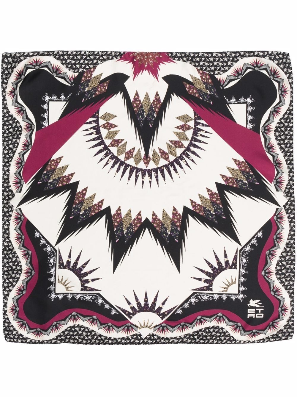 graphic-print silk scarf - 3