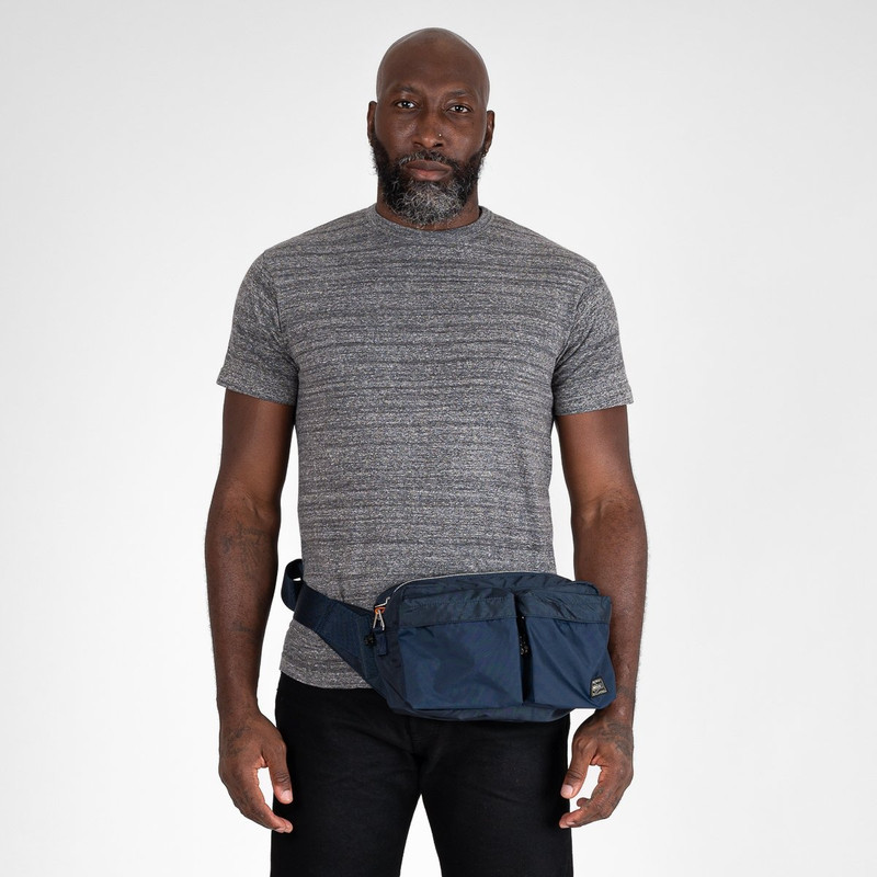 Iron Heart POR-FOR-WAS-NAV Porter - Yoshida & Co. - Force 2Way Waist Bag - Navy Blue outlook