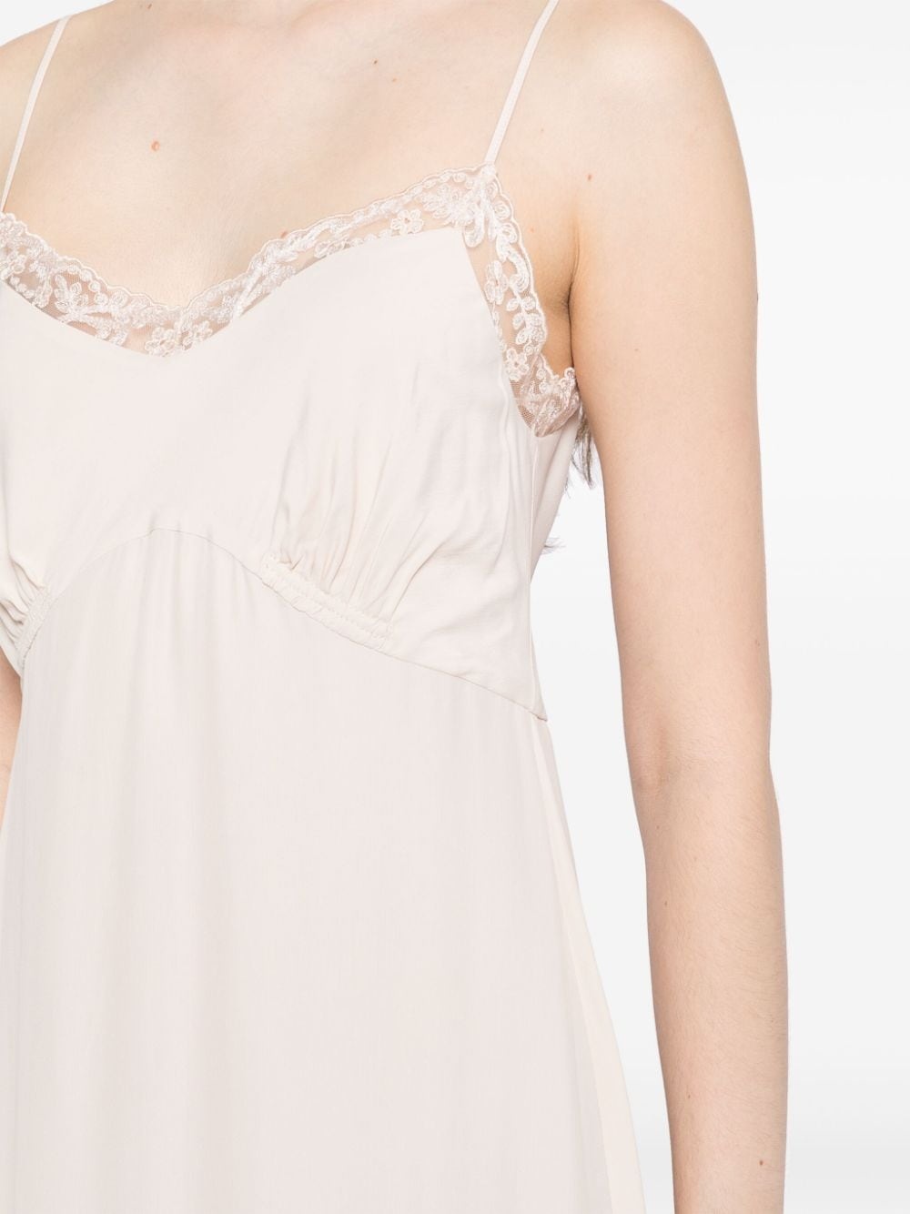 lace-trim slip dress - 5