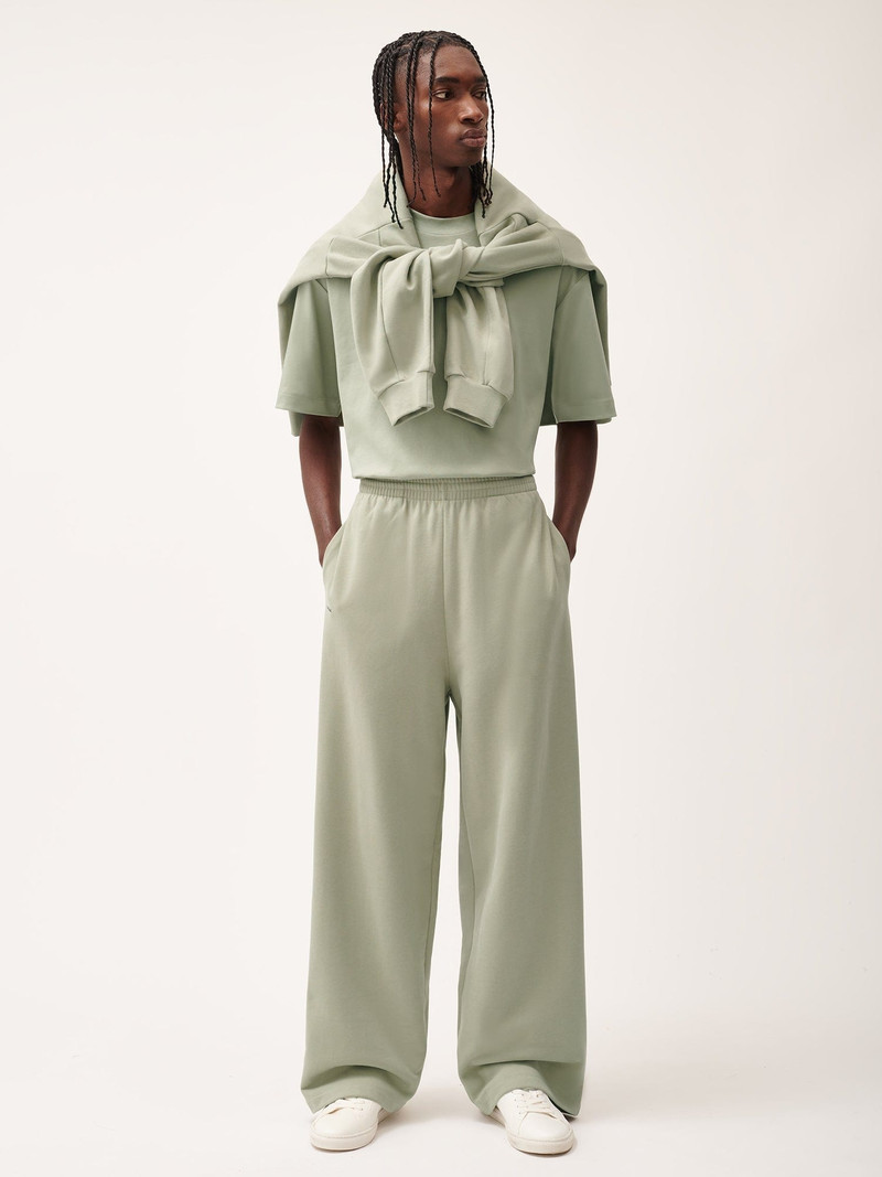 PANGAIA Mens 365 Midweight Straight Leg Track Pants - Moss Green outlook