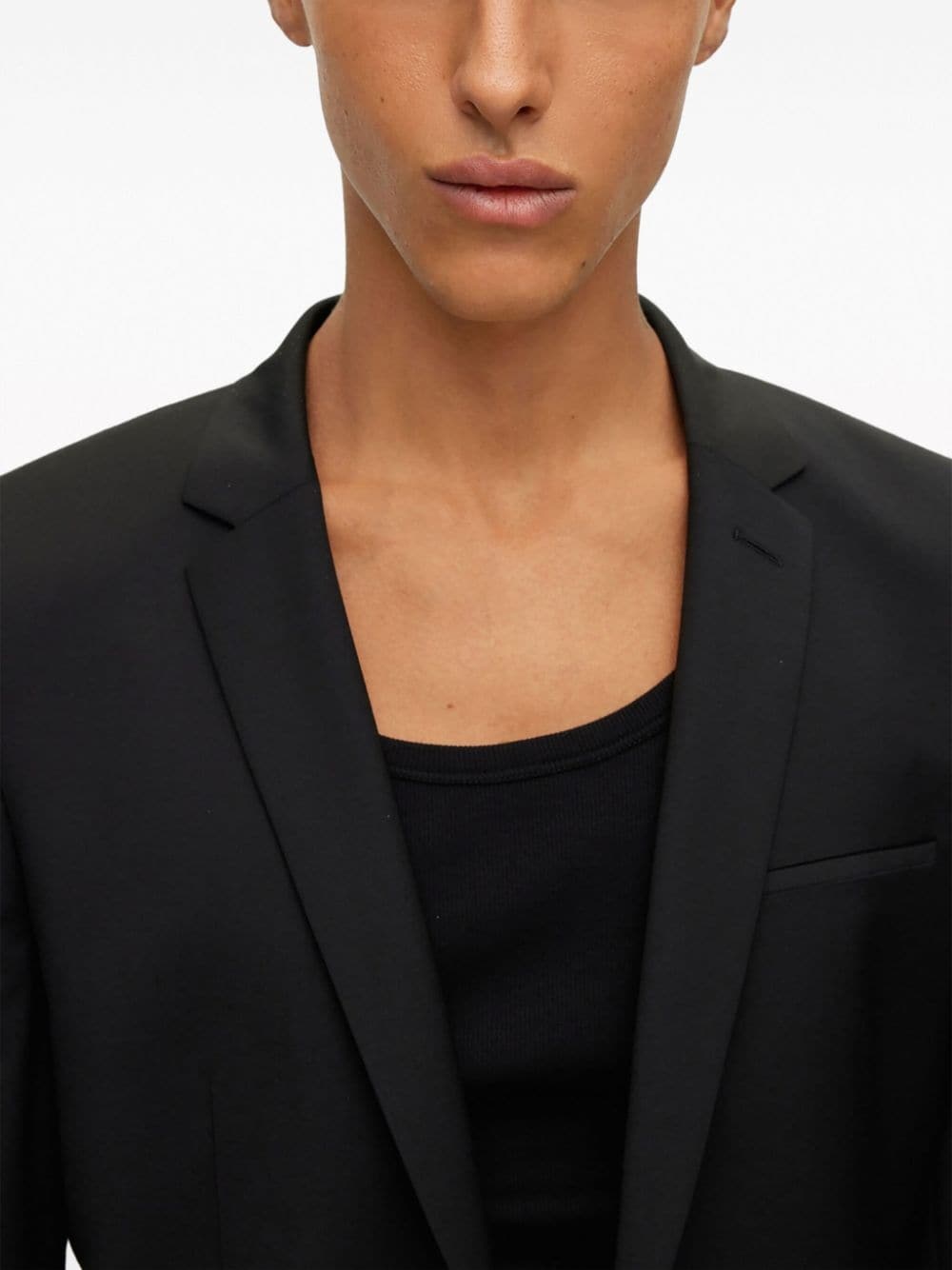 logo-patch notched-lapels blazer - 5