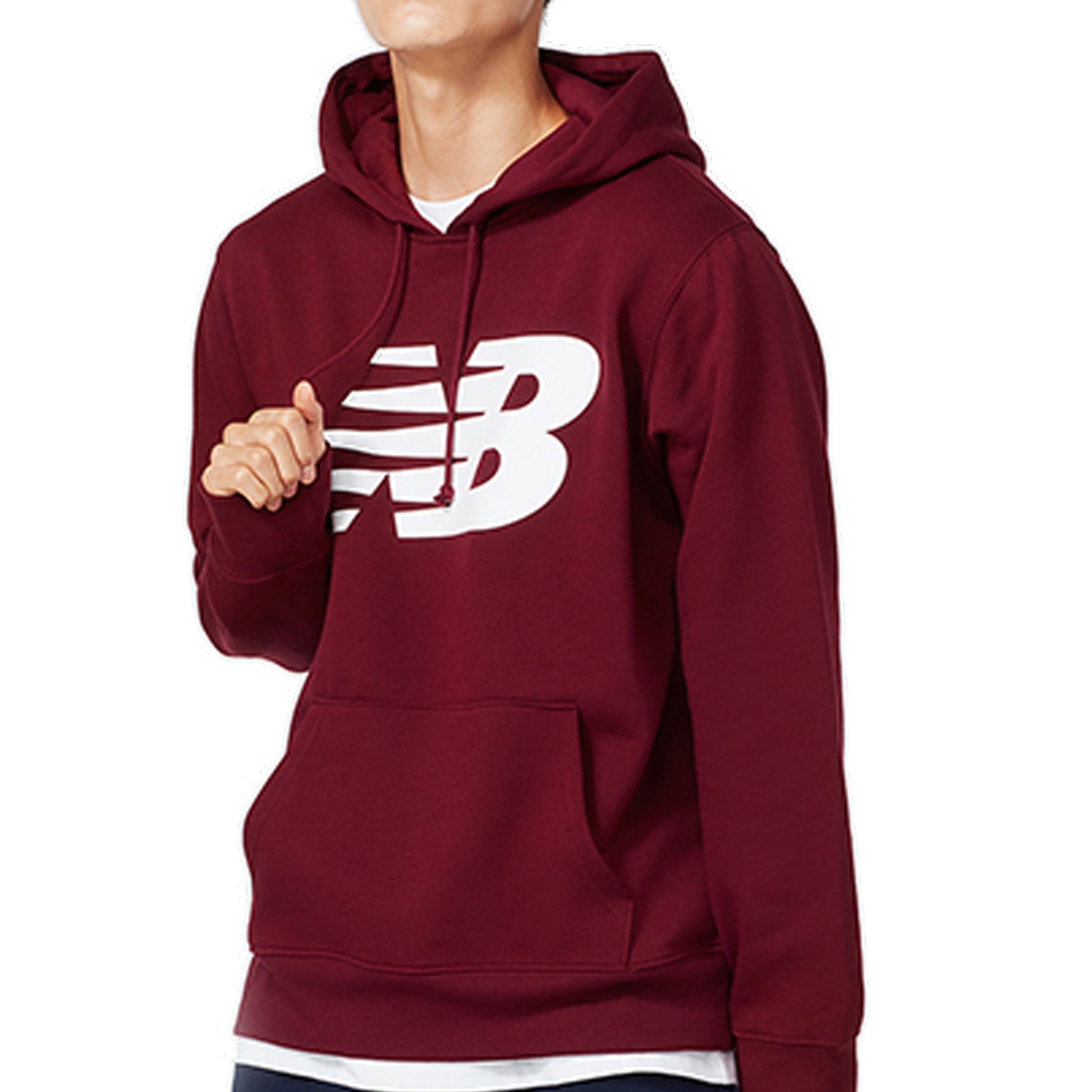 New Balance Big logo Printed Sweatshirt Men Burgundy MT83982SDR - 3