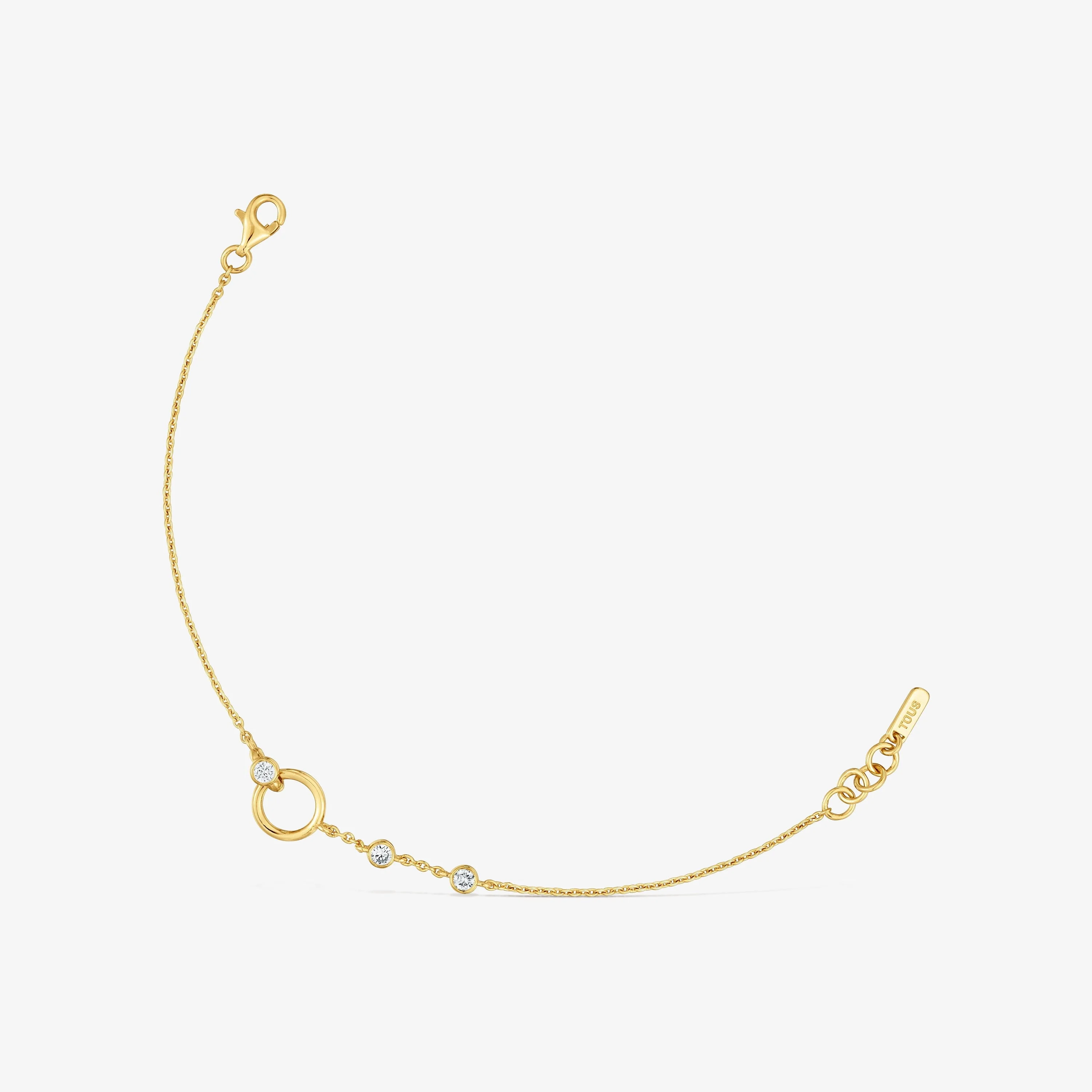 Bracelet with 18kt gold vermeil and laboratory-grown diamonds TOUS Straight LGD - 1
