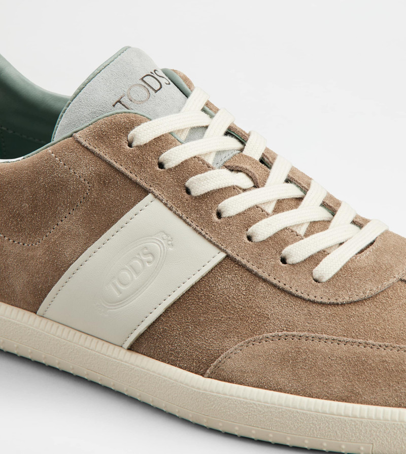 TOD'S TABS SNEAKERS IN SUEDE - BROWN, WHITE, LIGHT BLUE 5