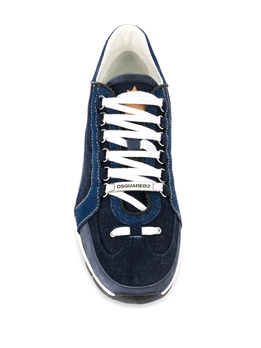 denim-effect low-top sneakers - 4