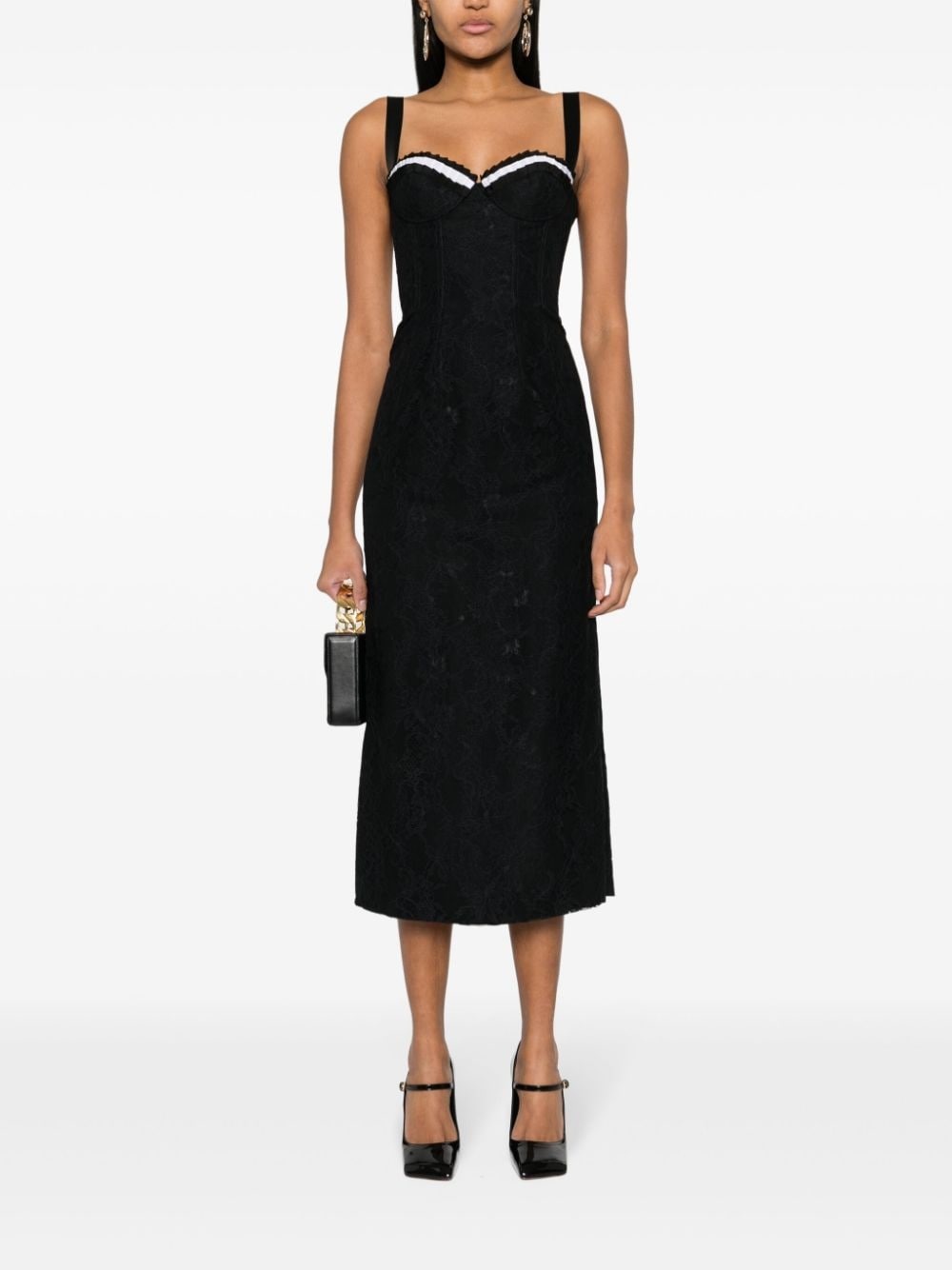 floral-lace midi dress - 2