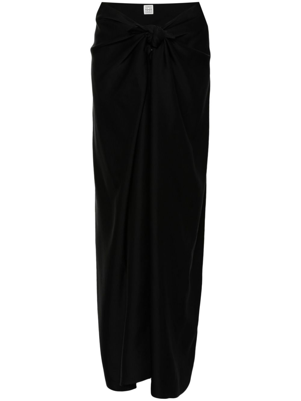 draped midi skirt - 1