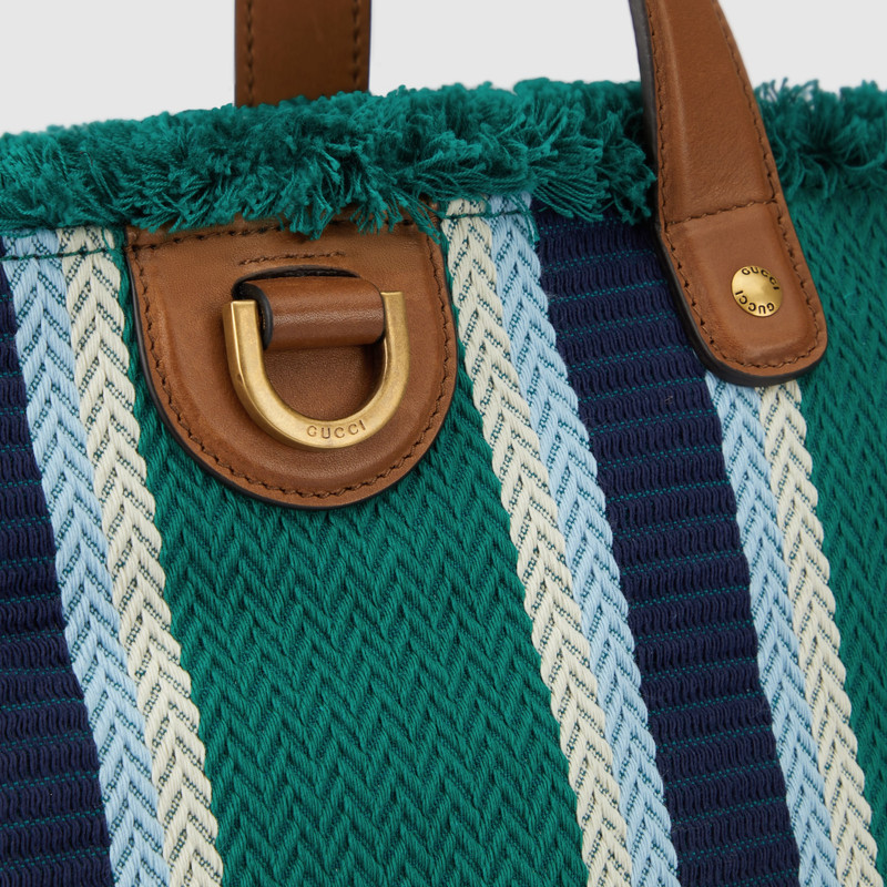 Medium embroidered canvas tote bag 7