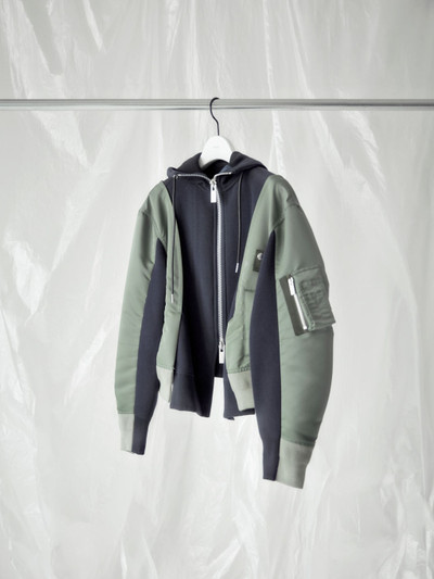 sacai Nylon Twill x Sponge Sweat Hoodie outlook