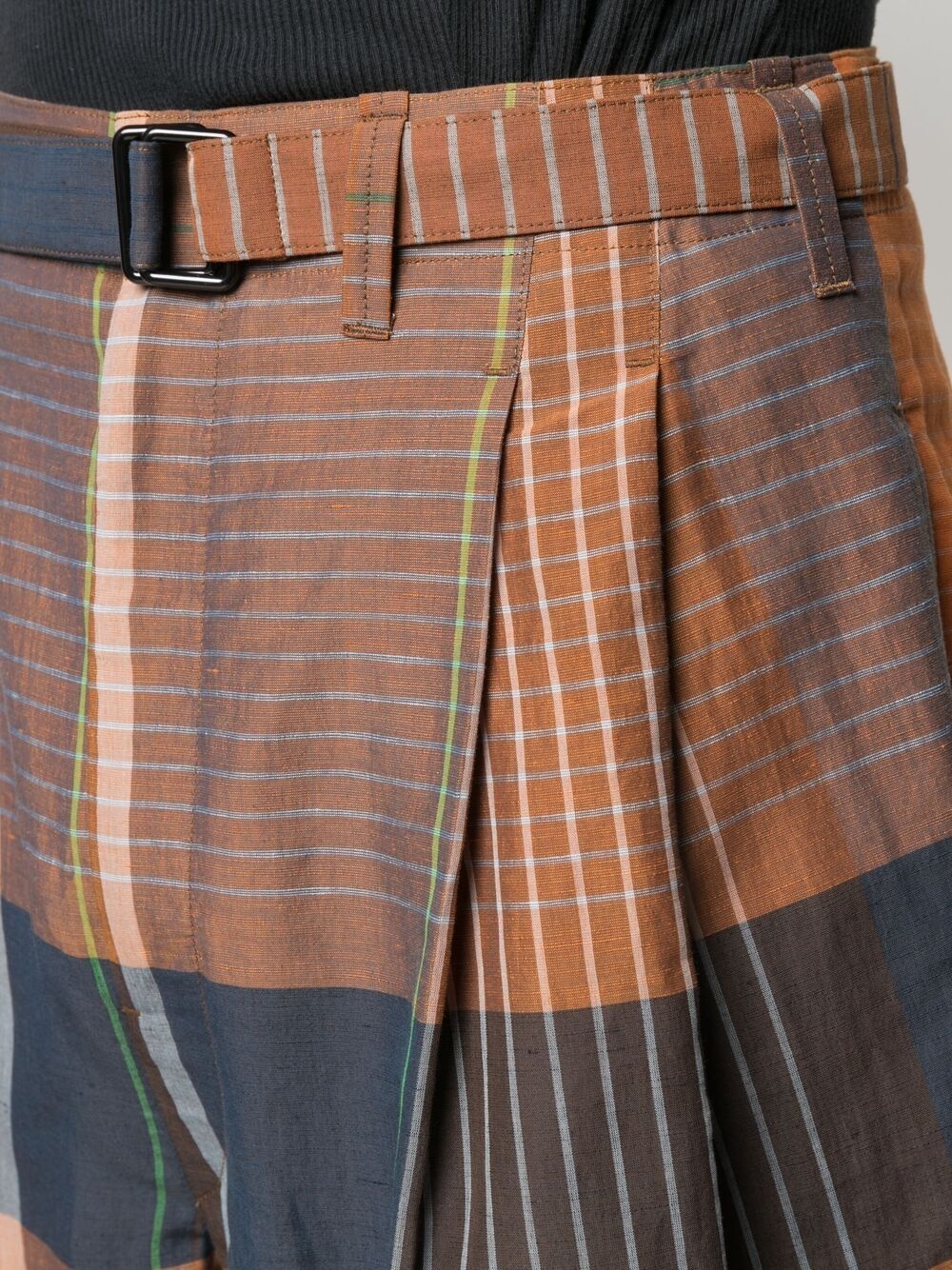 checked wide-leg trousers - 5