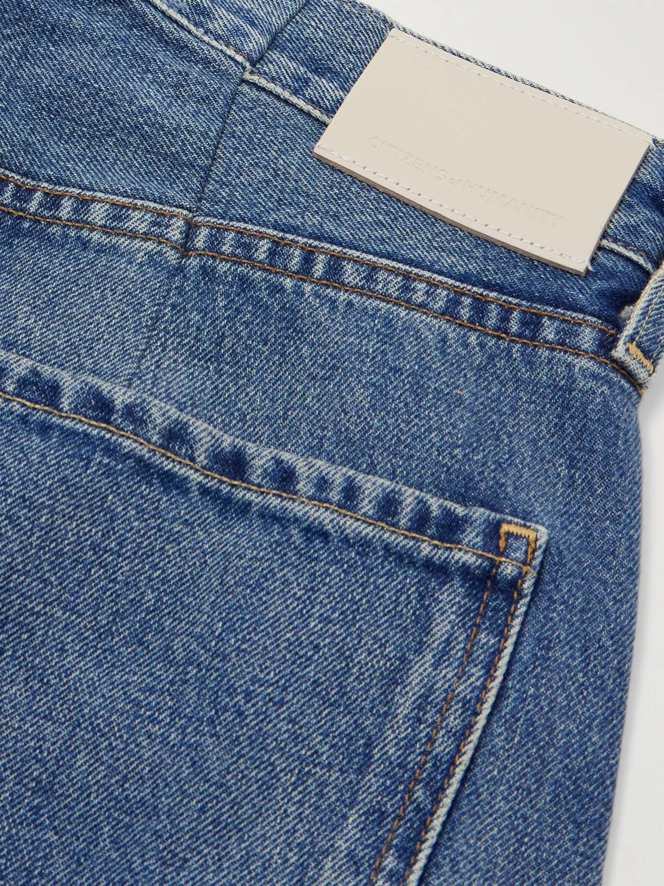 Horseshoe frayed high-rise barrel-leg jeans Mid denim - 4