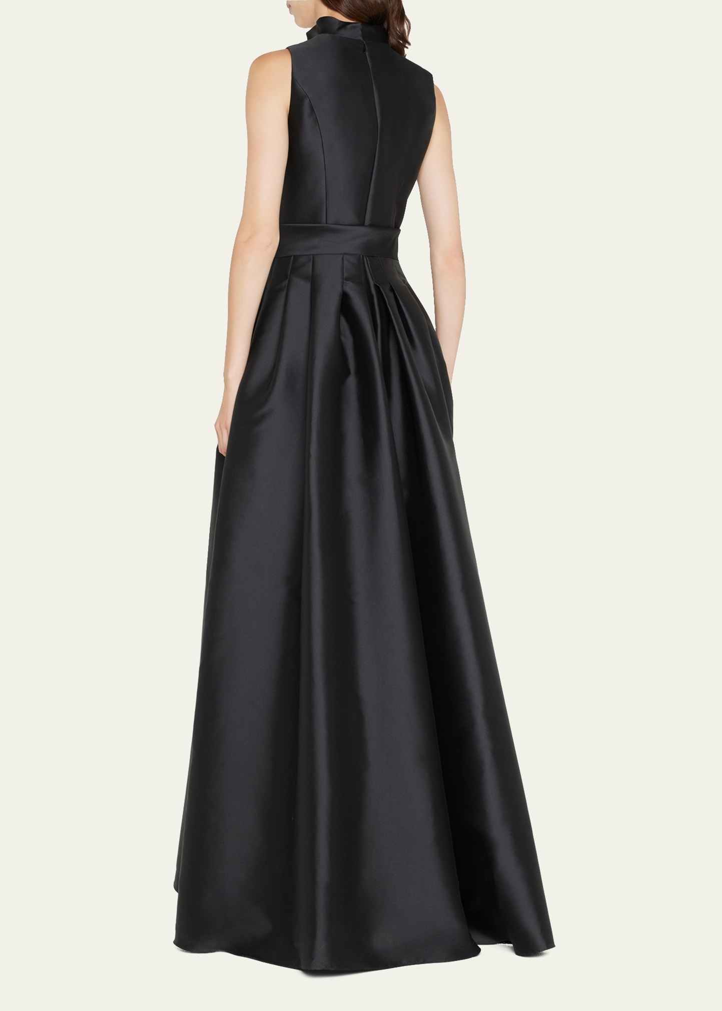 Satin V-Neck Gown - 3