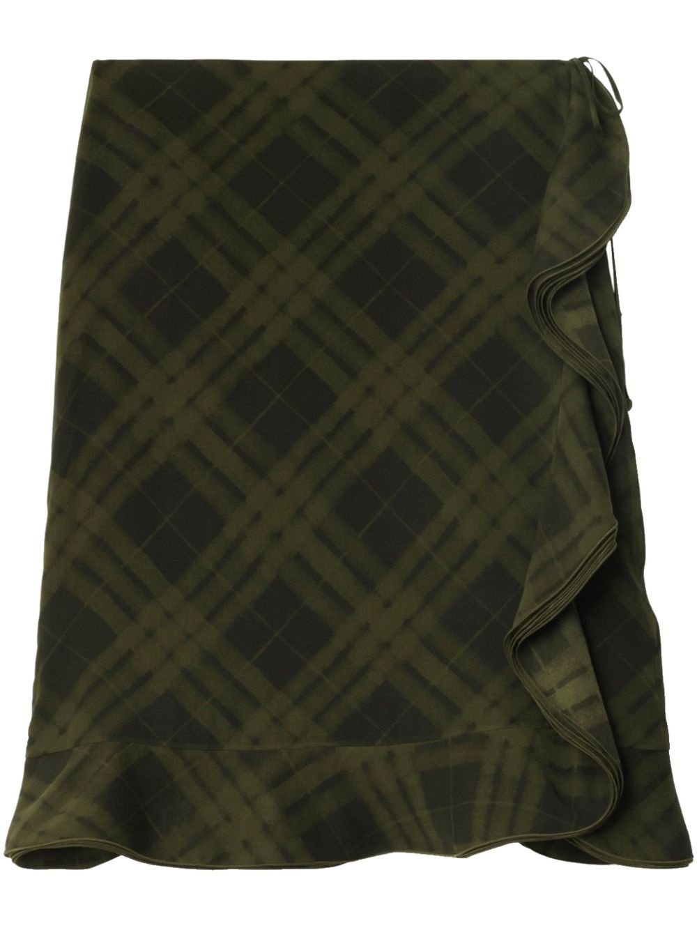 Check Silk Wrap skirt - 1