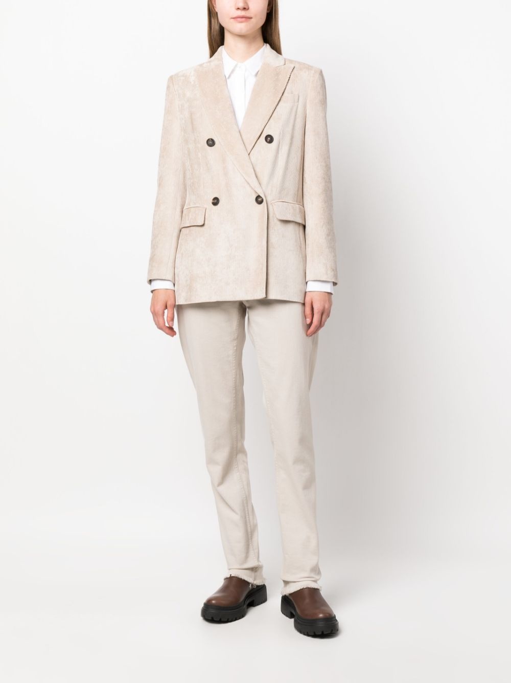 double-breasted corduroy blazer - 2