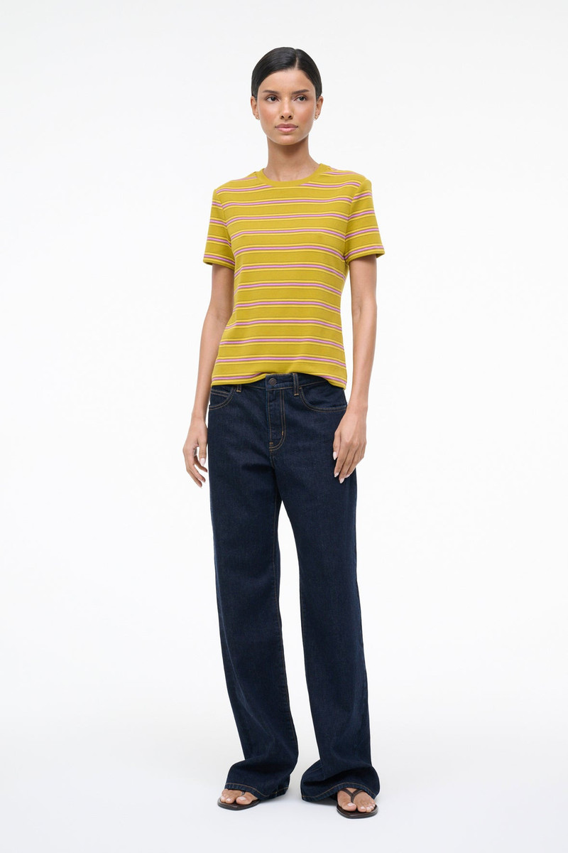 STAUD WEEKEND CREW TEE SPECTRUM STRIPE 4