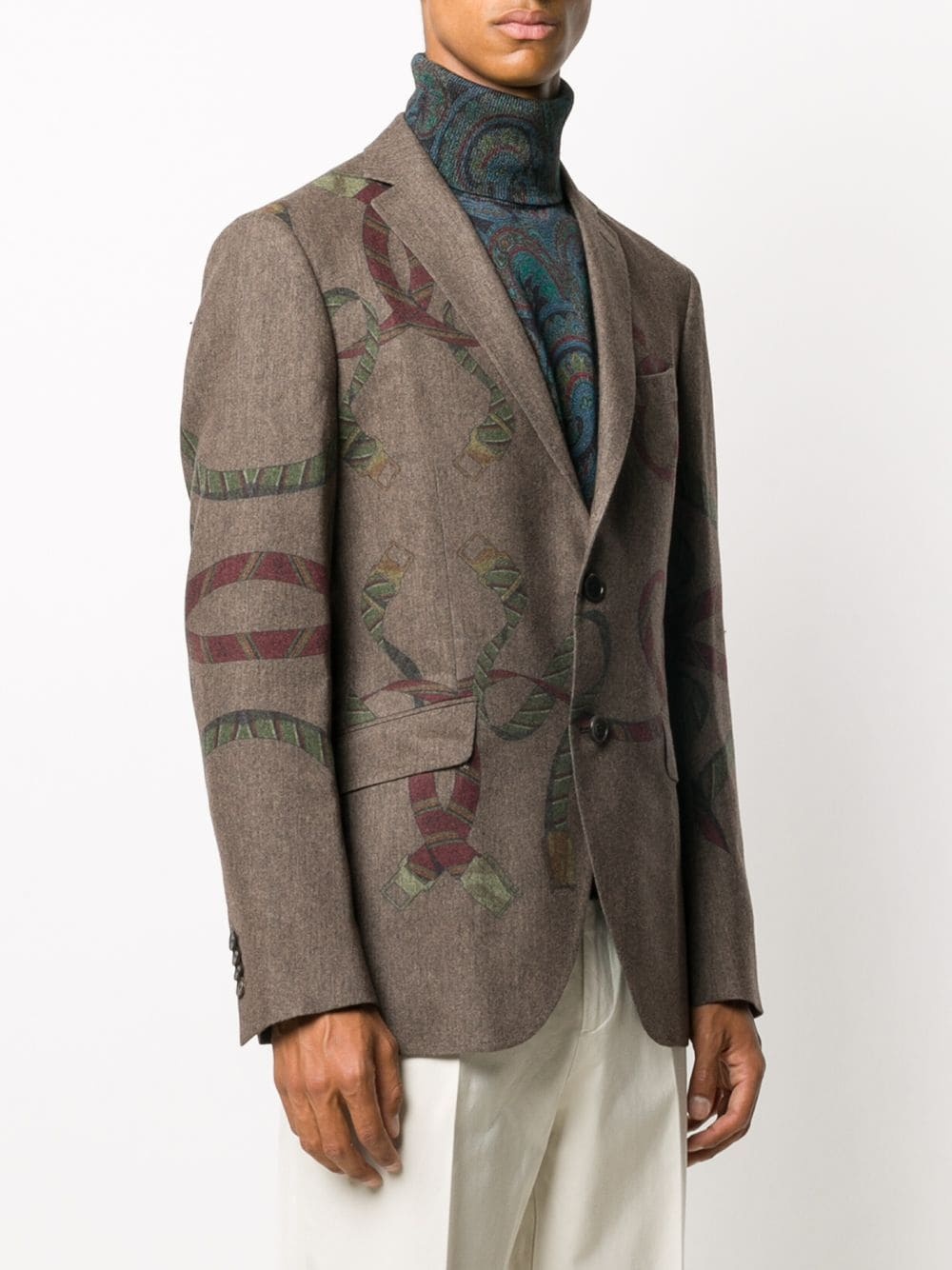 Pegaso-print wool-blend blazer - 3