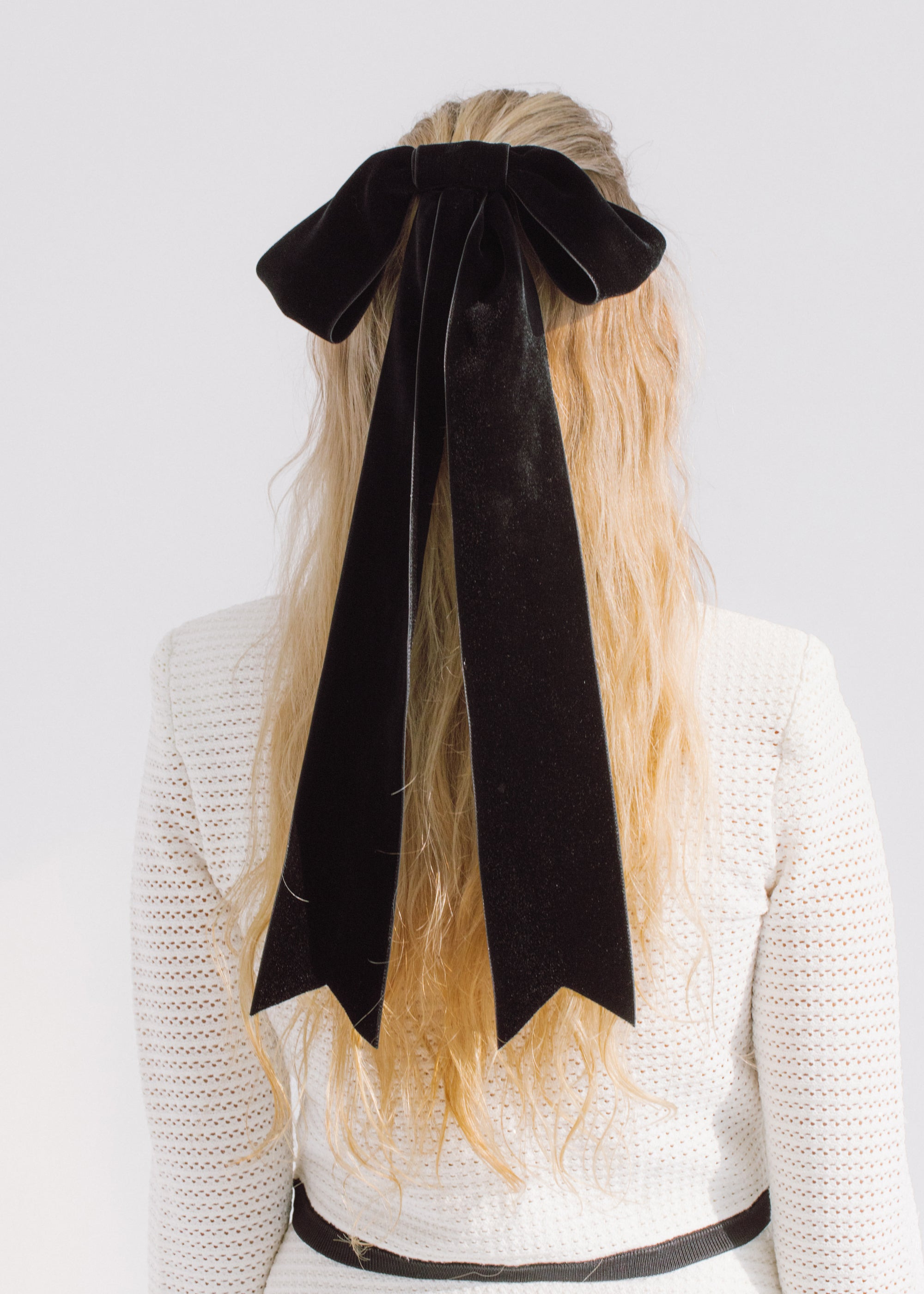 Jacqueline Velvet Bow Barrette - 2