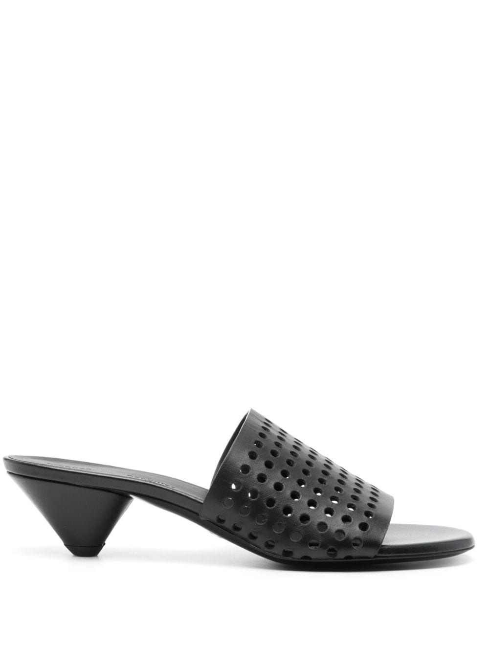 50mm perforated leather mules - 1