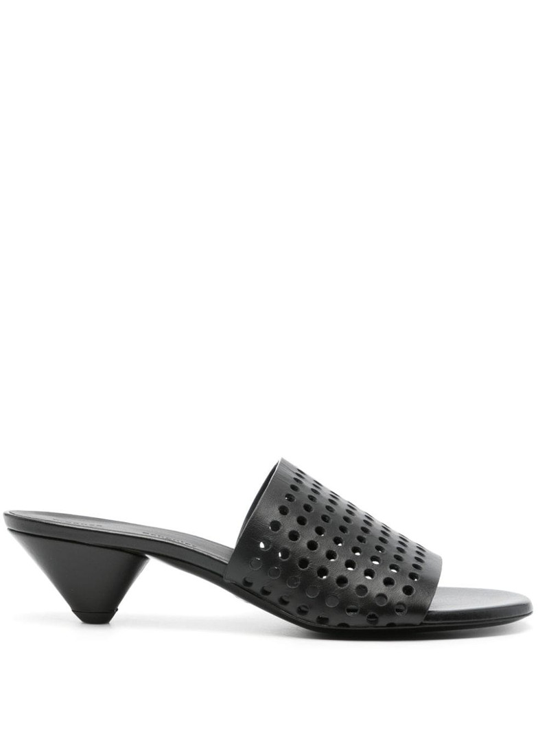 50mm perforated leather mules 1