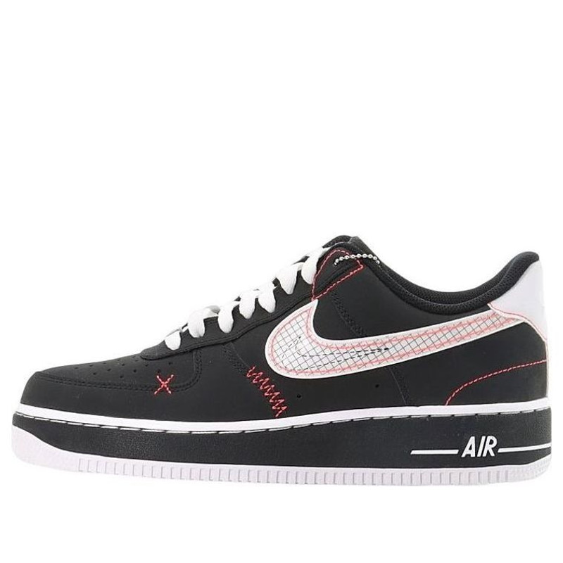 Nike 공기 힘 1 낮은 Schematic 검정 백색 밝은 Crimson - 1