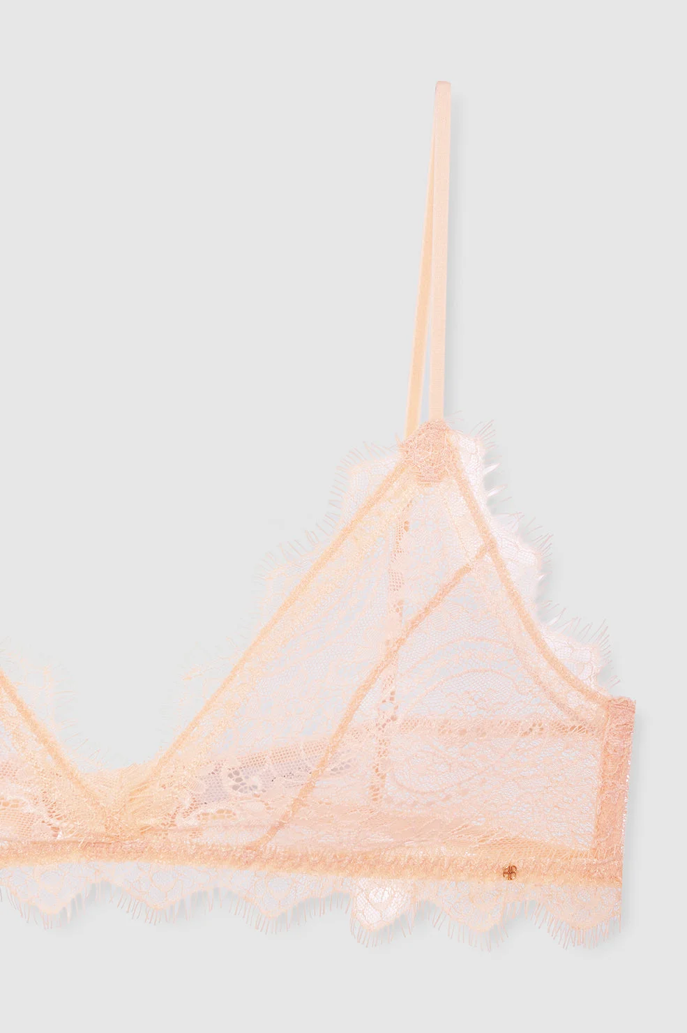Lace Bra With Trim - Blush - 1