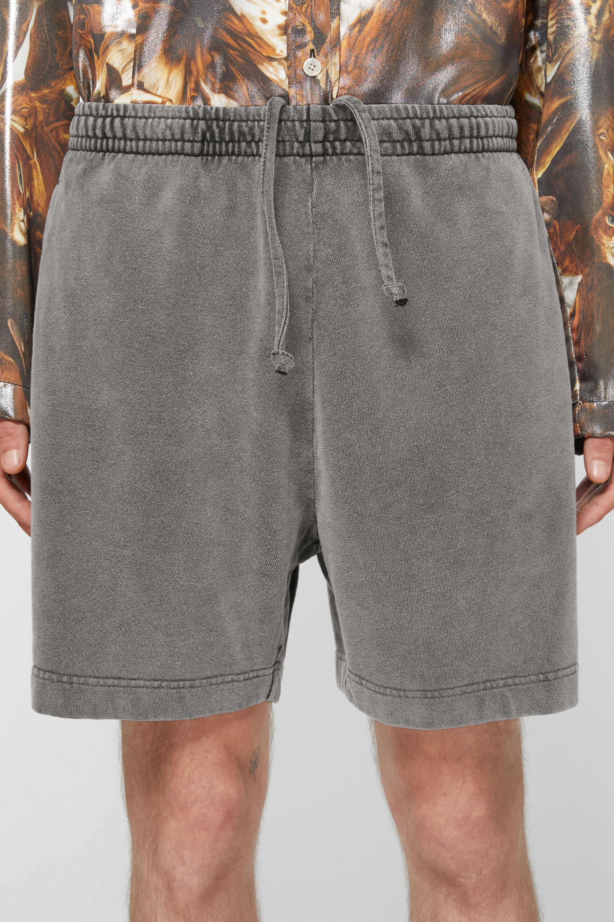 Cotton shorts - Faded black - 5