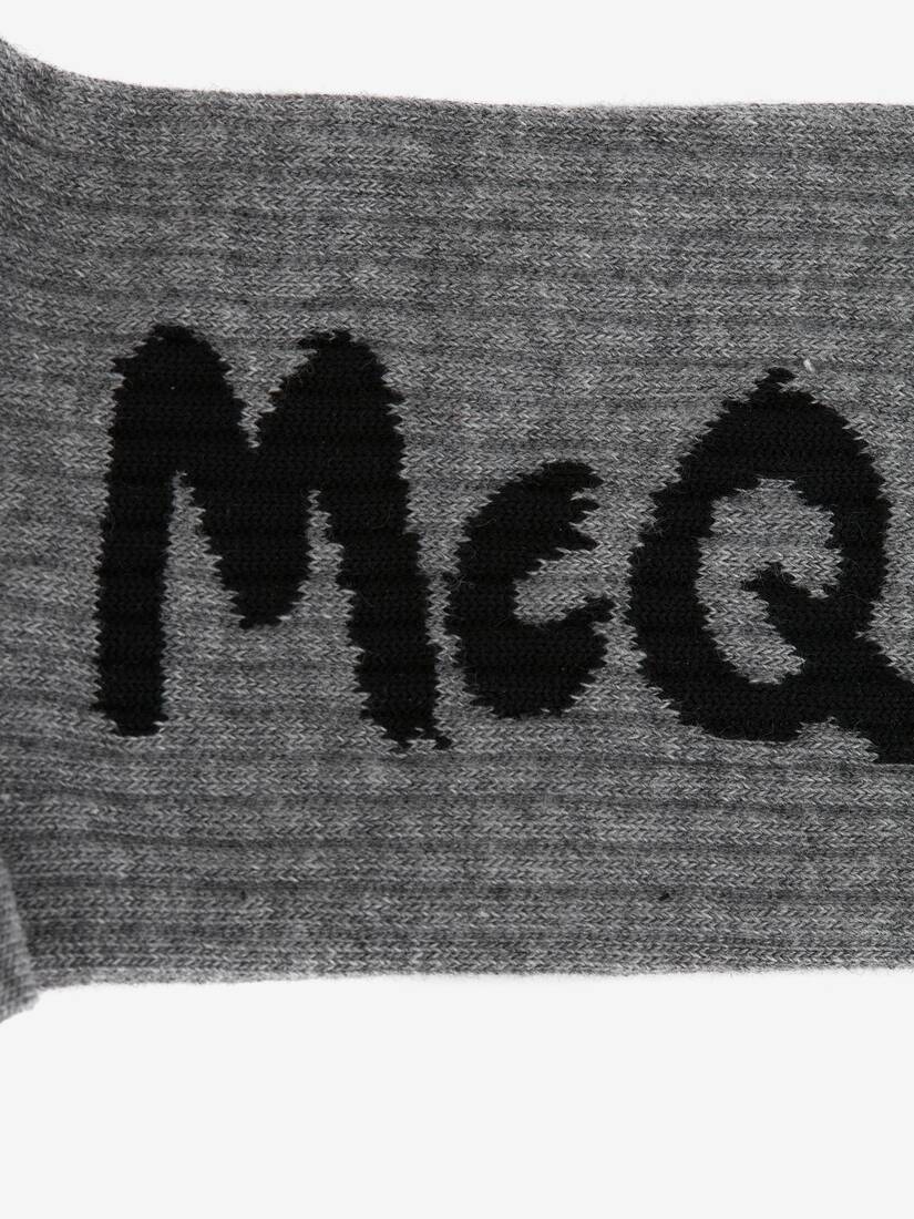 Mcqueen Graffiti Socks in Graphite/black - 2