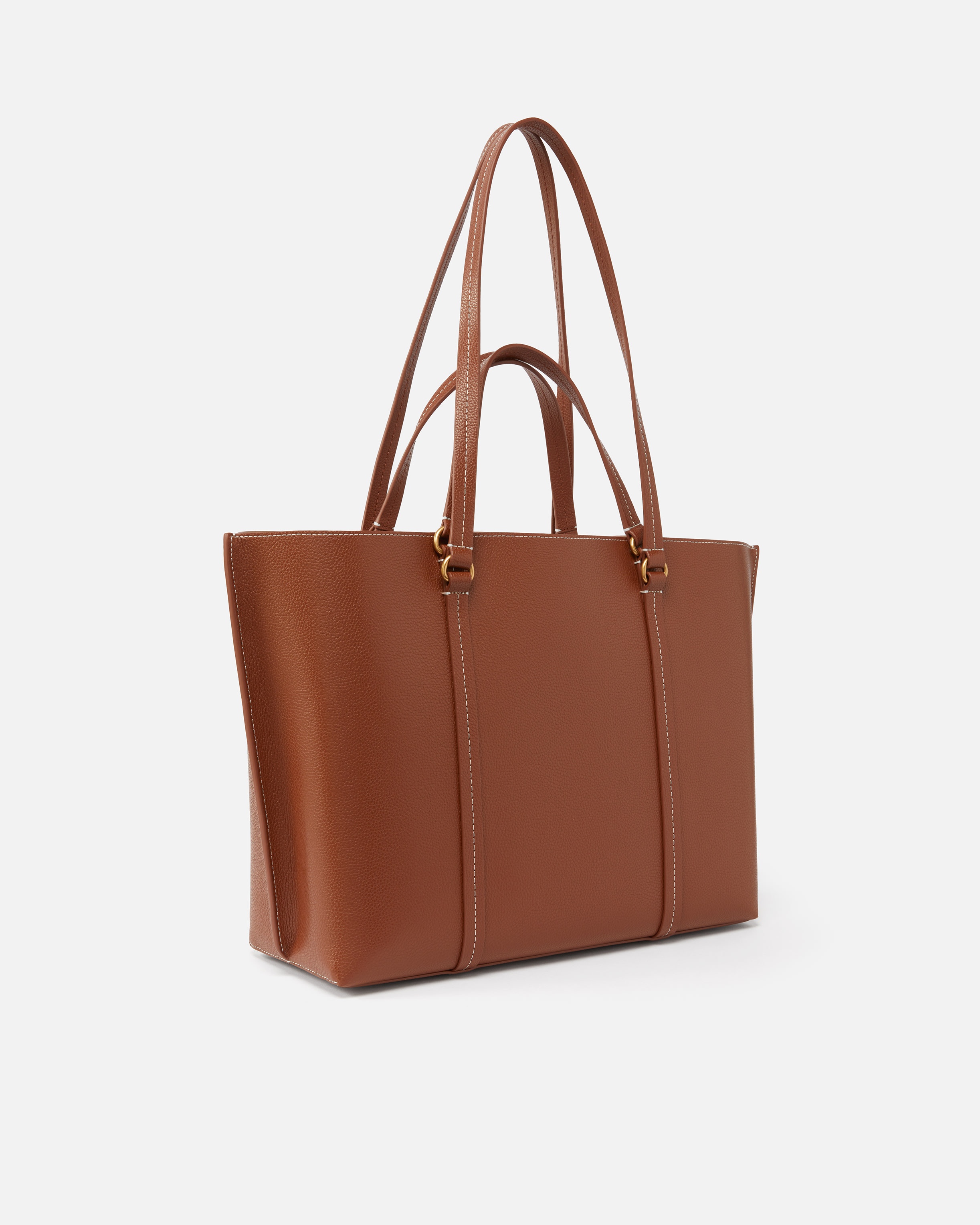 LARGE TUMBLED LEATHER SHOPPER BAG - 2