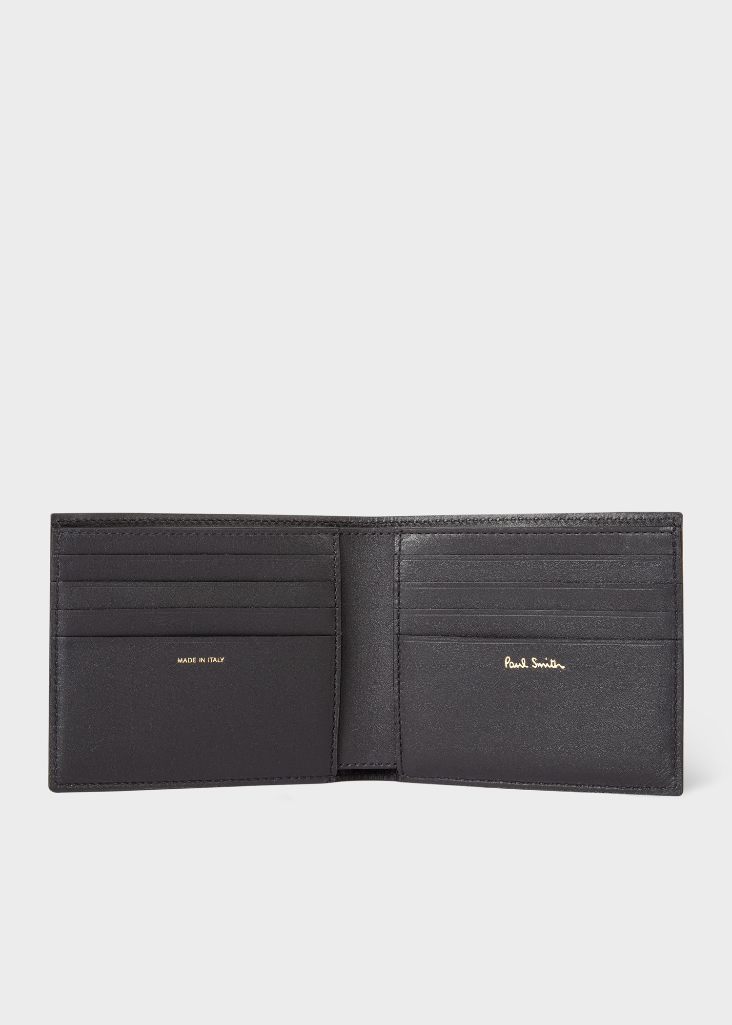 Black Leather Leather Monogrammed Billfold Wallet - 3