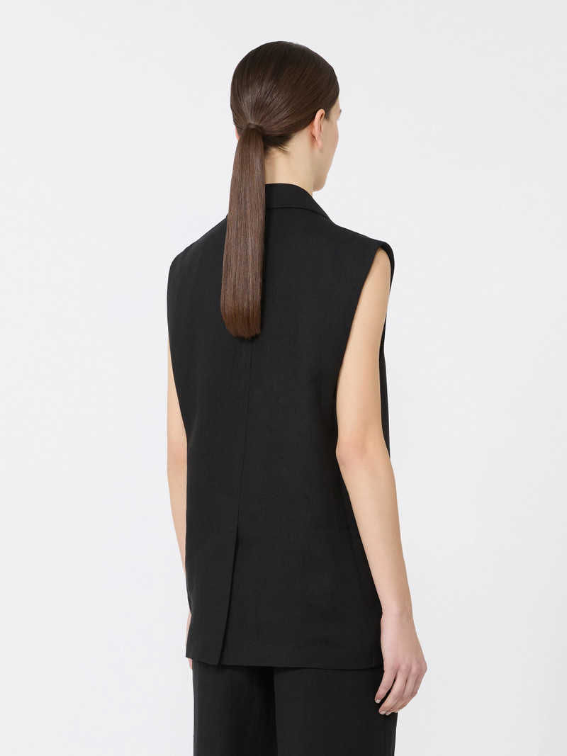 AIA Linen twill gilet - BLACK 4