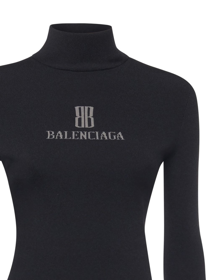logo-detail ribbed turtleneck top 3
