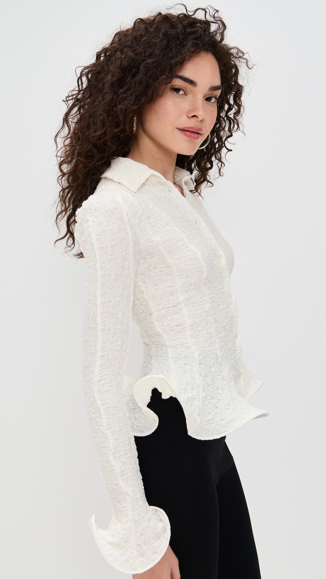 Cardigan with Flutter Detail - 3
