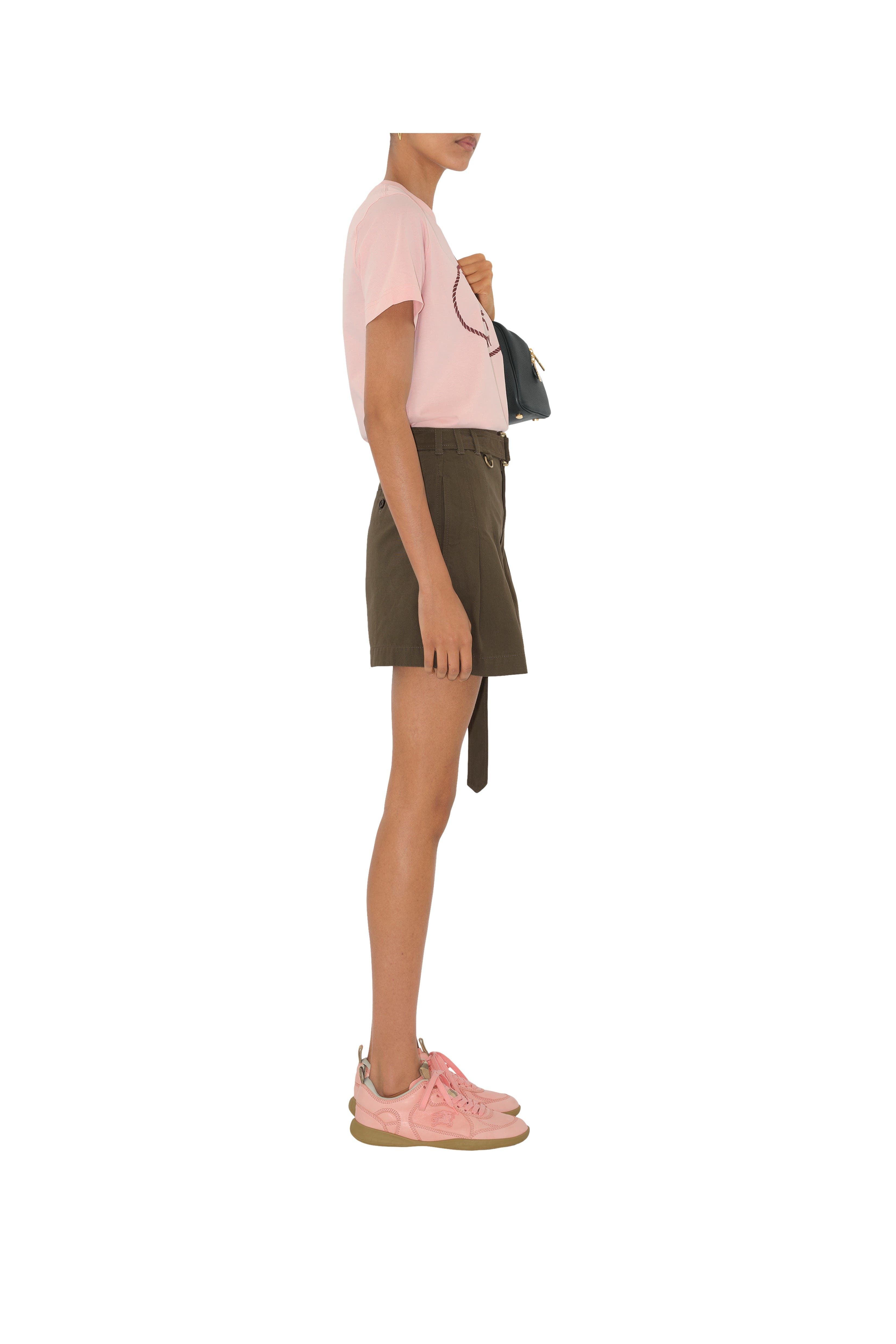 burberry Gabardine Belted Shorts in Military at Nordstrom - 3