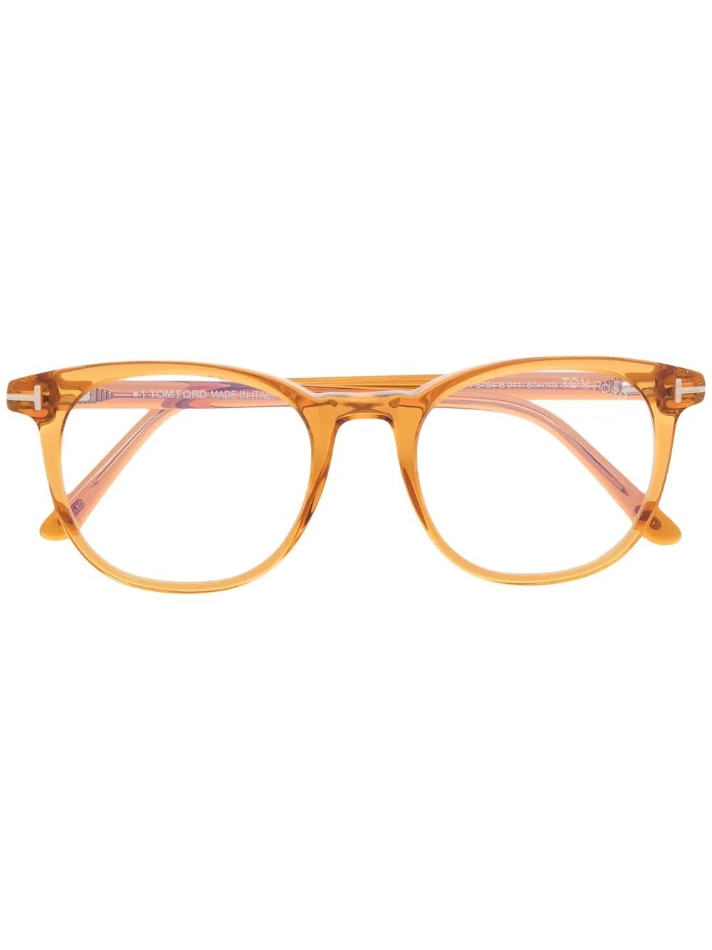 polished-effect square-frame glasses - 1