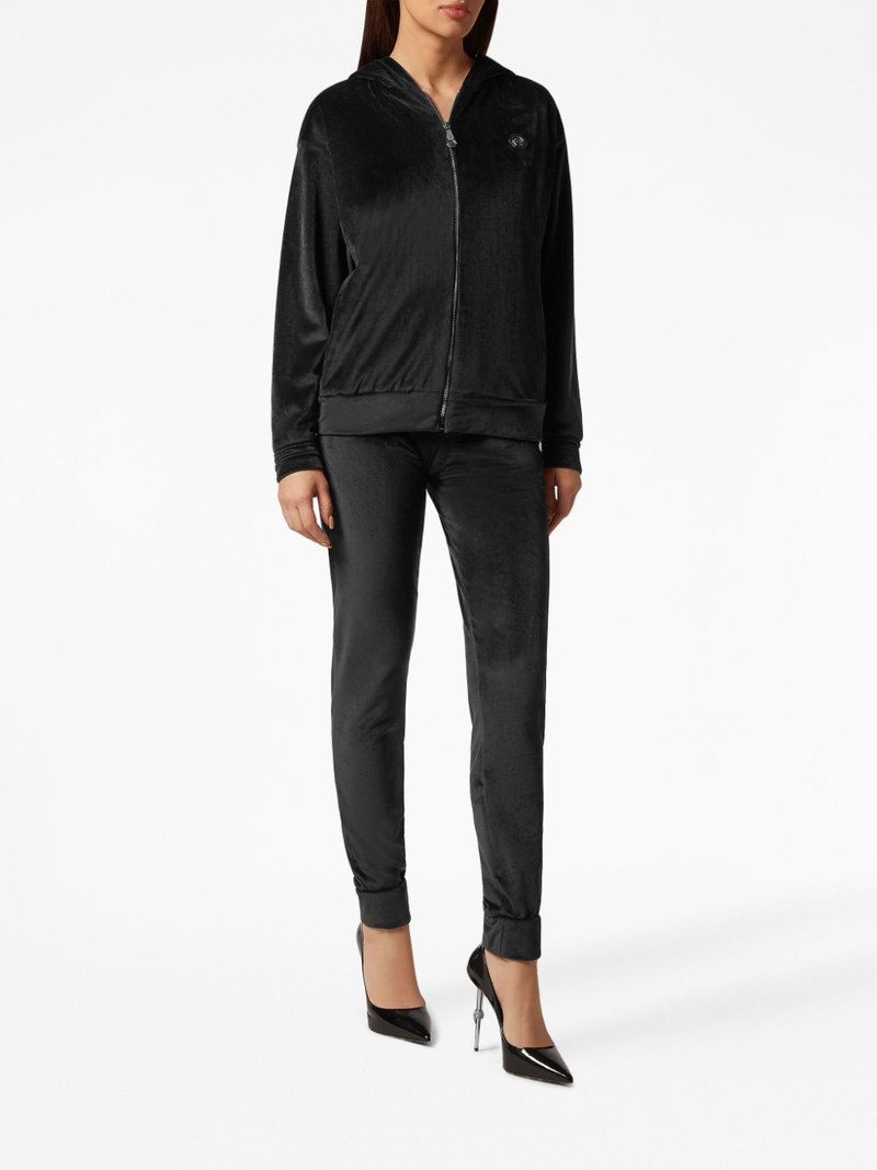 PHILIPP PLEIN crystal-embellished plush tracksuit set outlook