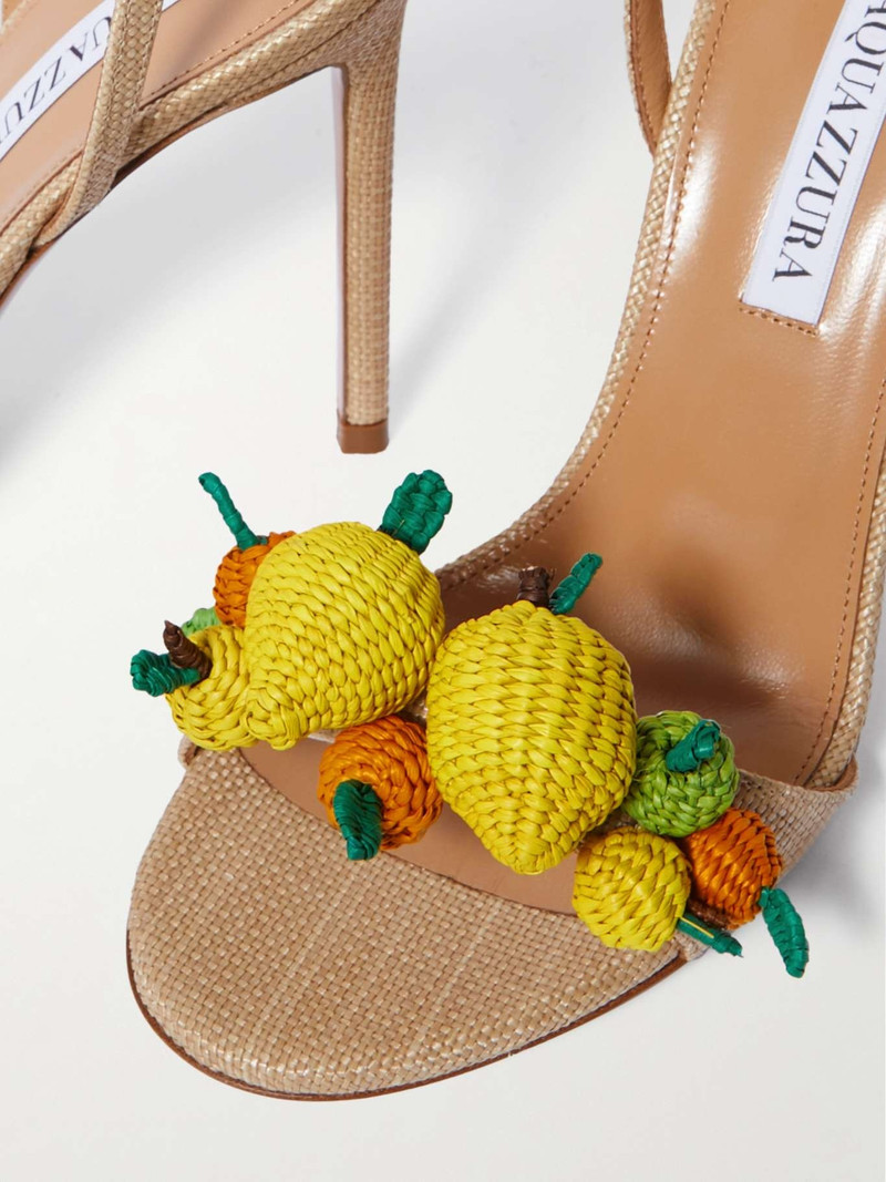 Citrus Punch embellished raffia sandals 4