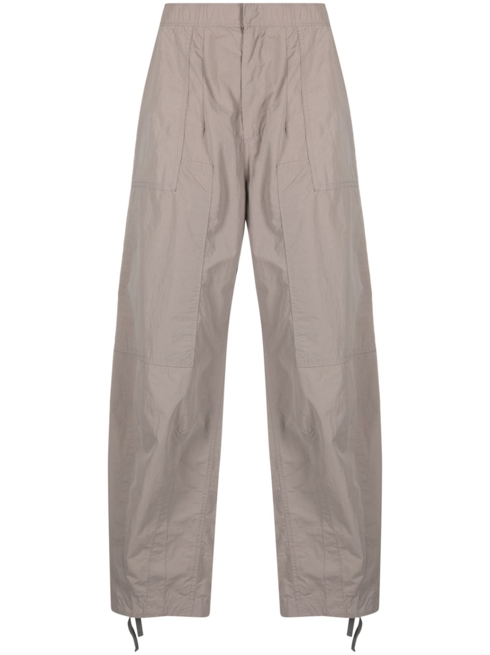 drawstring cotton trousers - 1