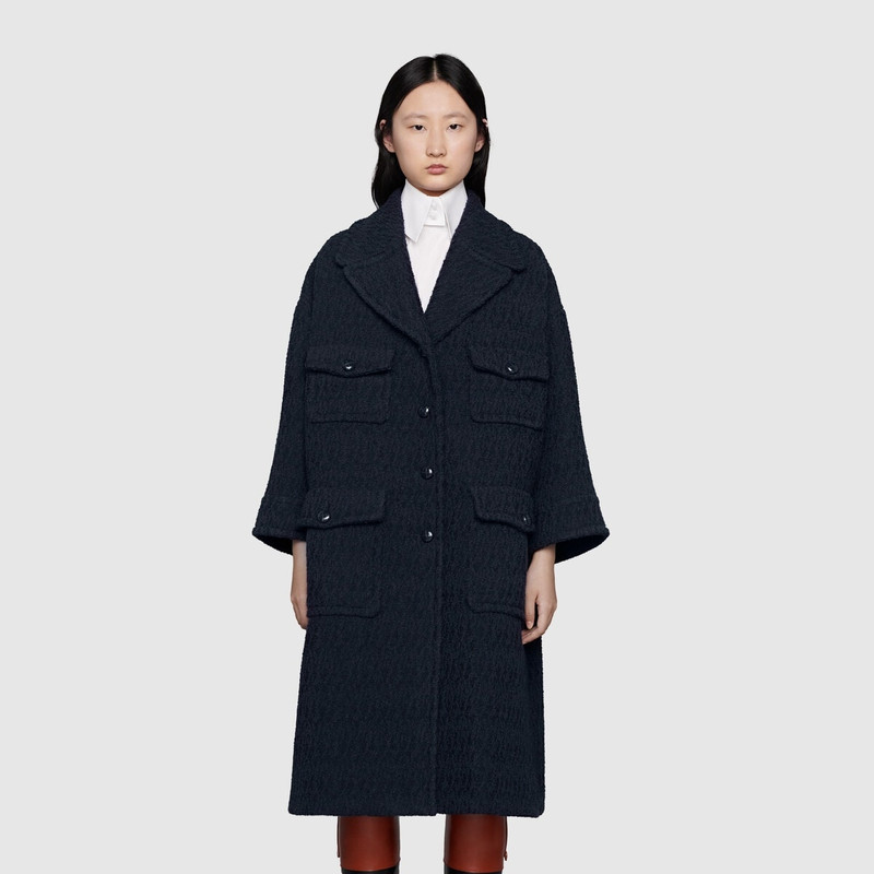 GUCCI Soft tweed bouclé coat outlook