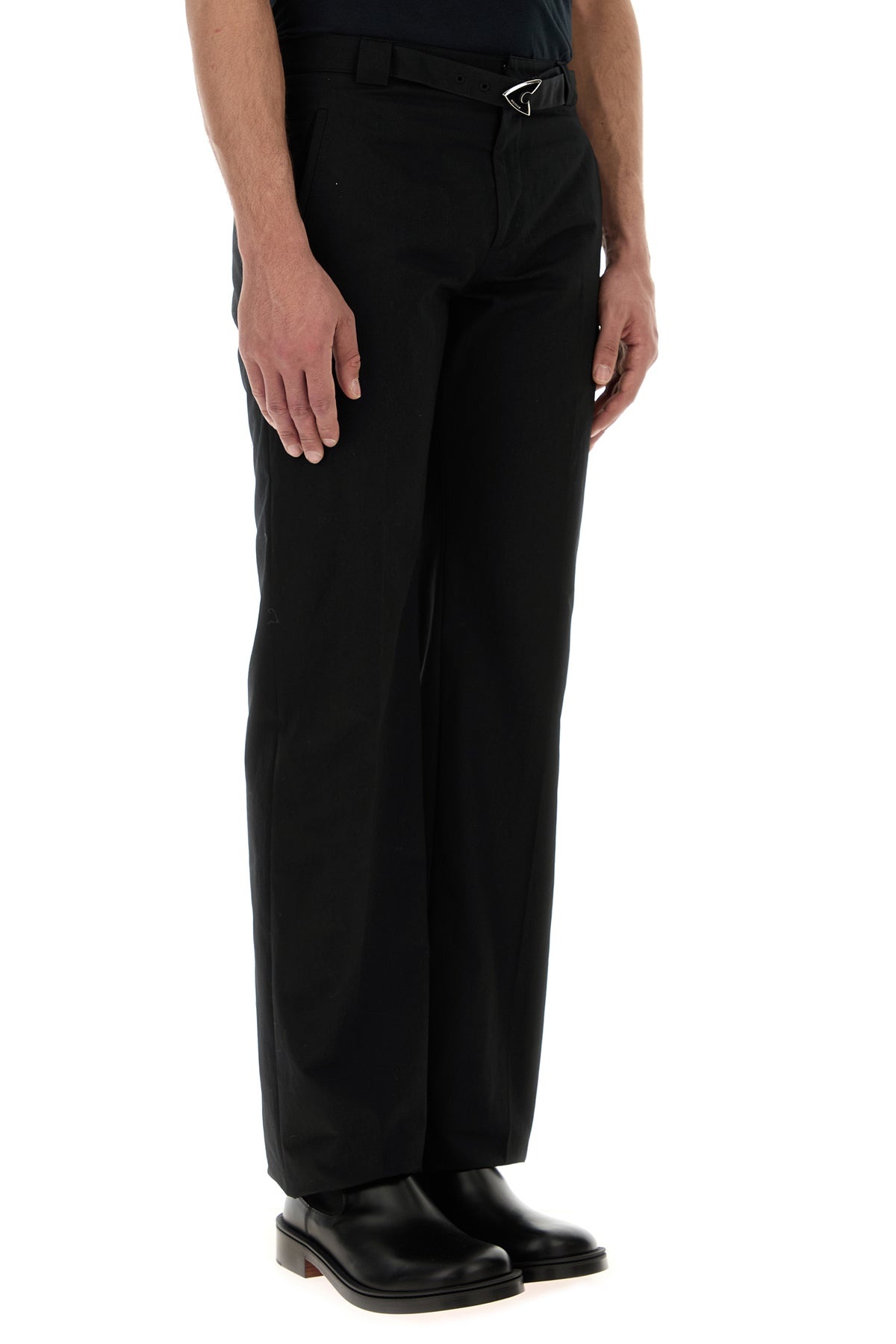 Black cotton blend pant - 3
