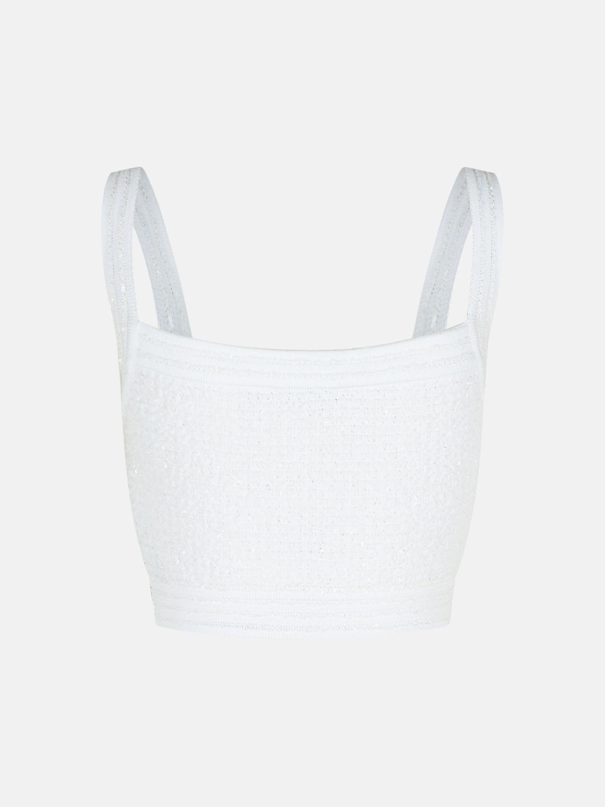 WHITE COTTON BLEND TOP - 3