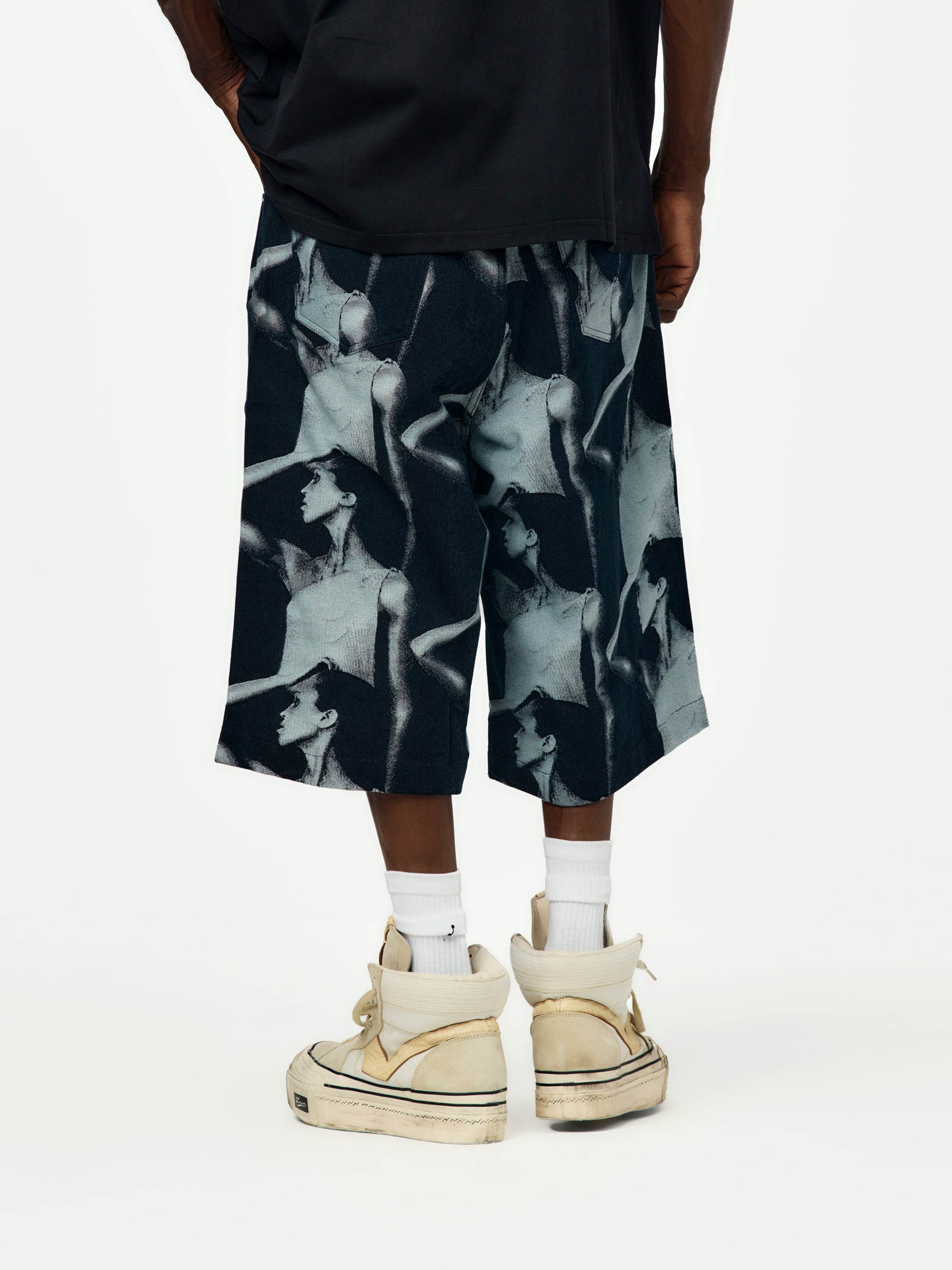 JET SHORTS (JACQUARD FACE DENIM) - 3